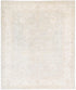 Salome Agrippa 8.5x10.3 Ivory and Green Hand-Knotted Oushak Rug