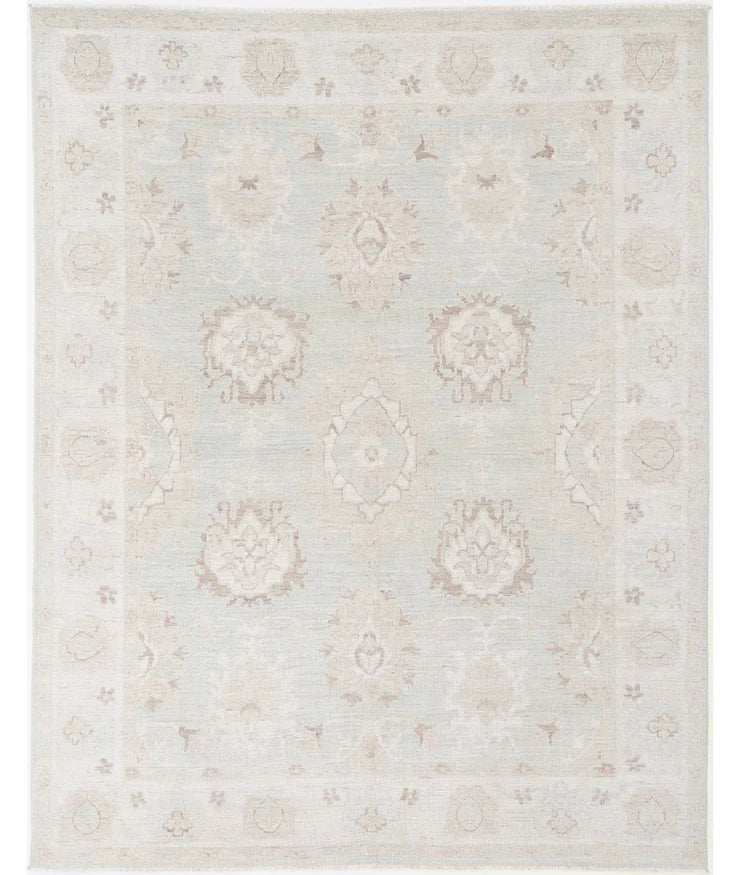 Holly Cleary 7.10x10 Green and Brown Hand-Knotted Oushak Rug