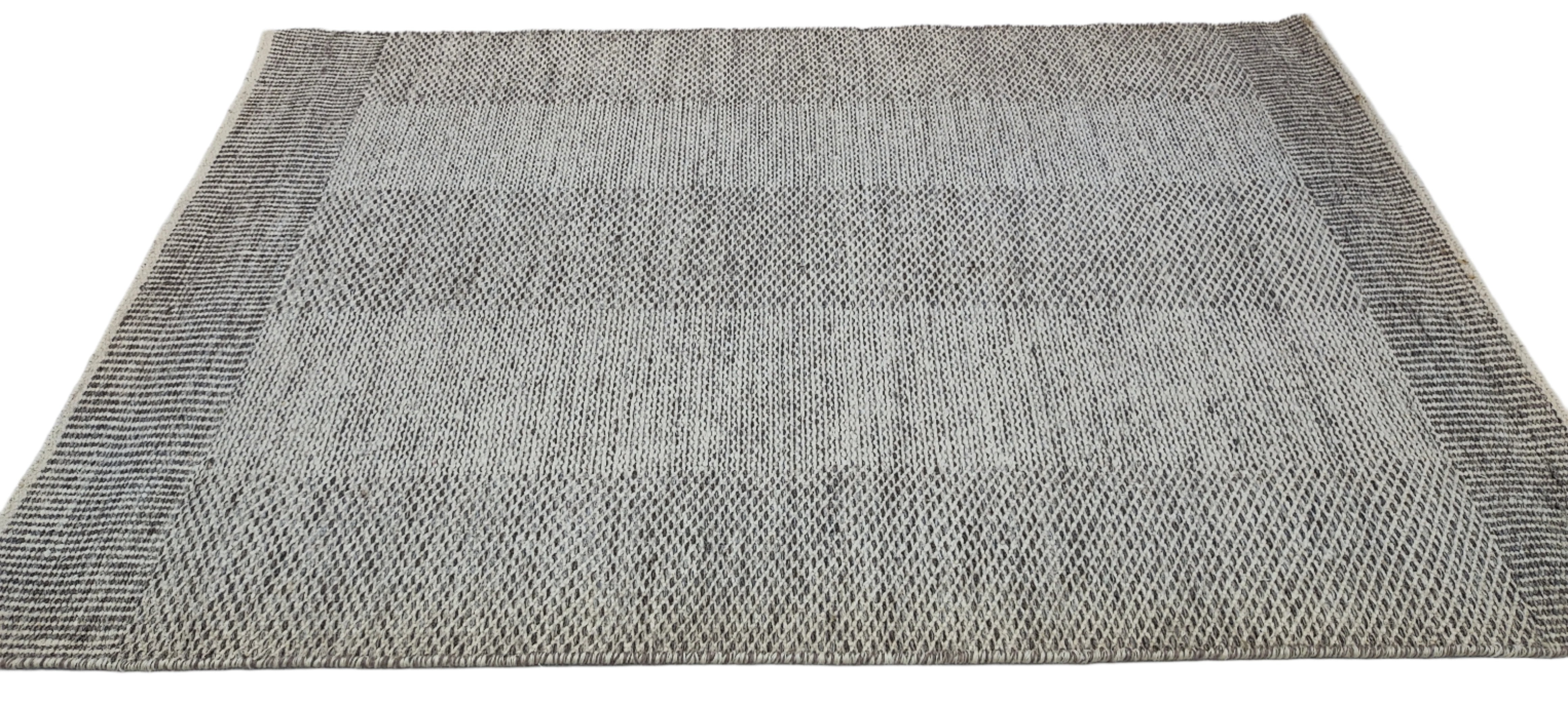 Herbert 4x6 Hand-Woven Durrie Silver Grey