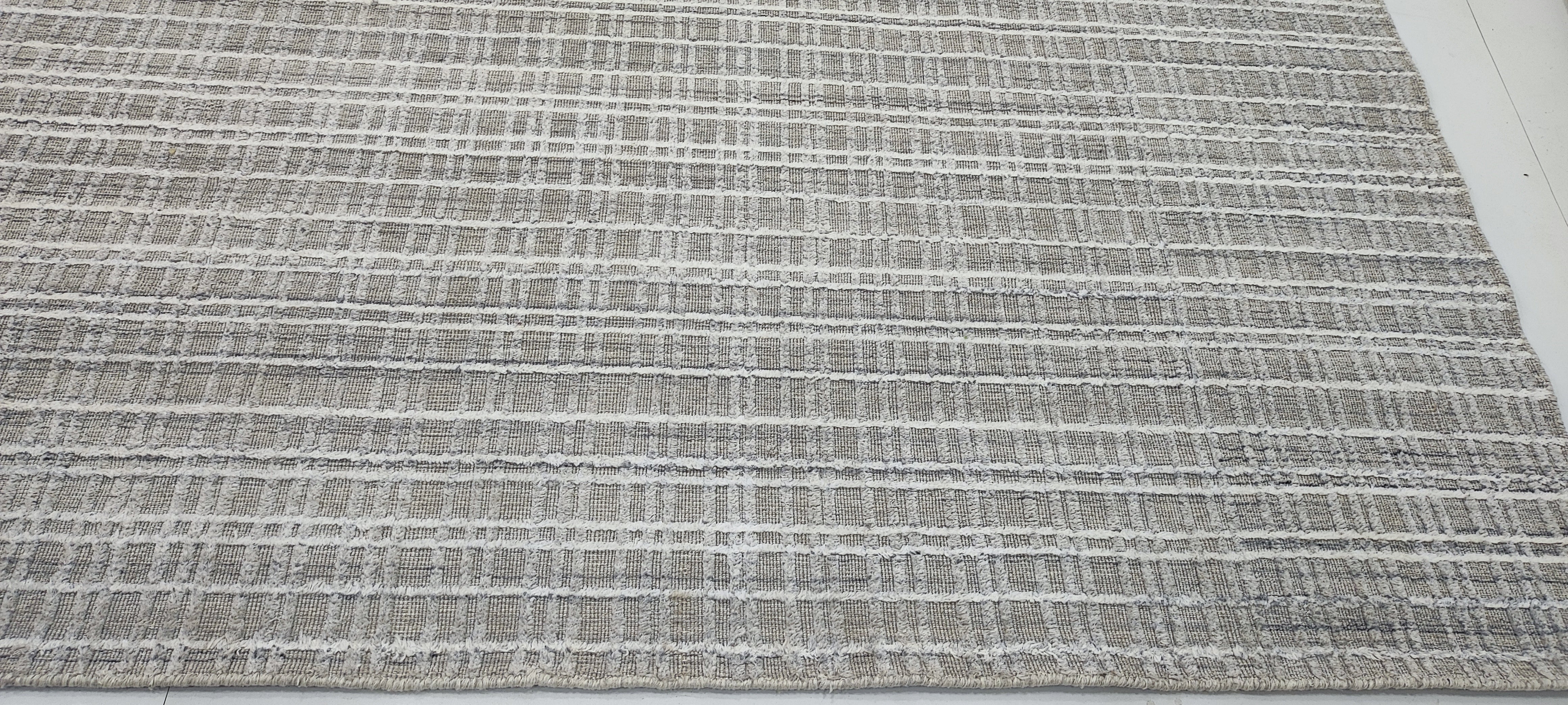 Cato 10x13.9 Hand-Woven Textured Silver and Grey