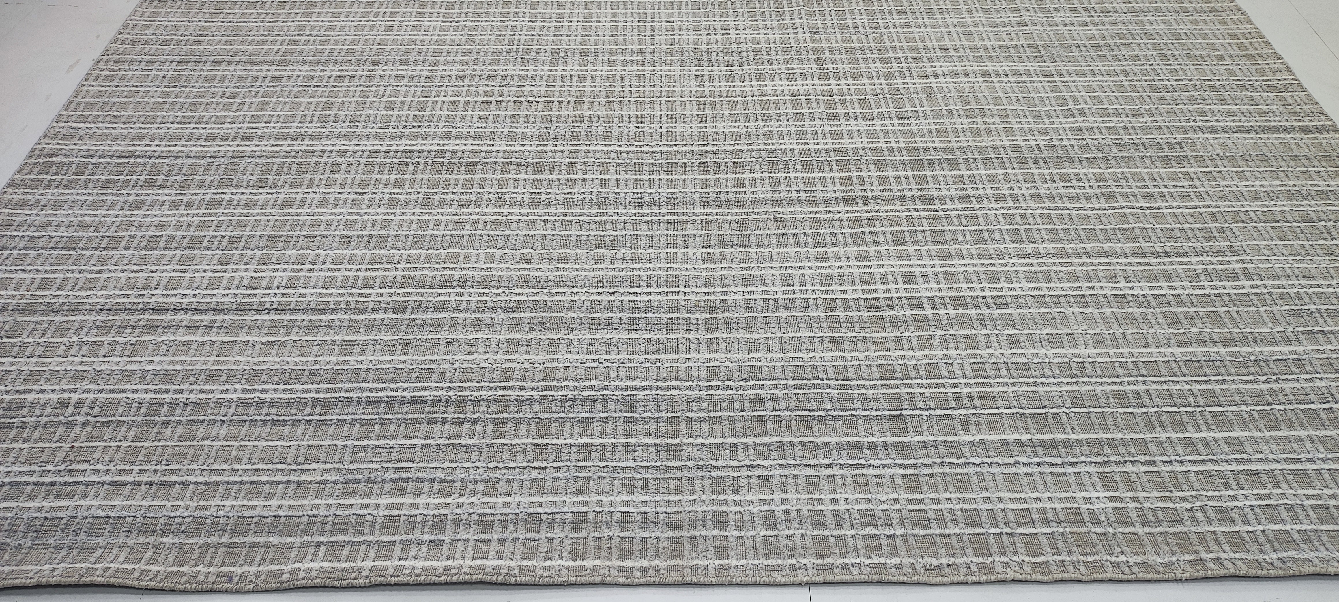 Cato 10x13.9 Hand-Woven Textured Silver and Grey