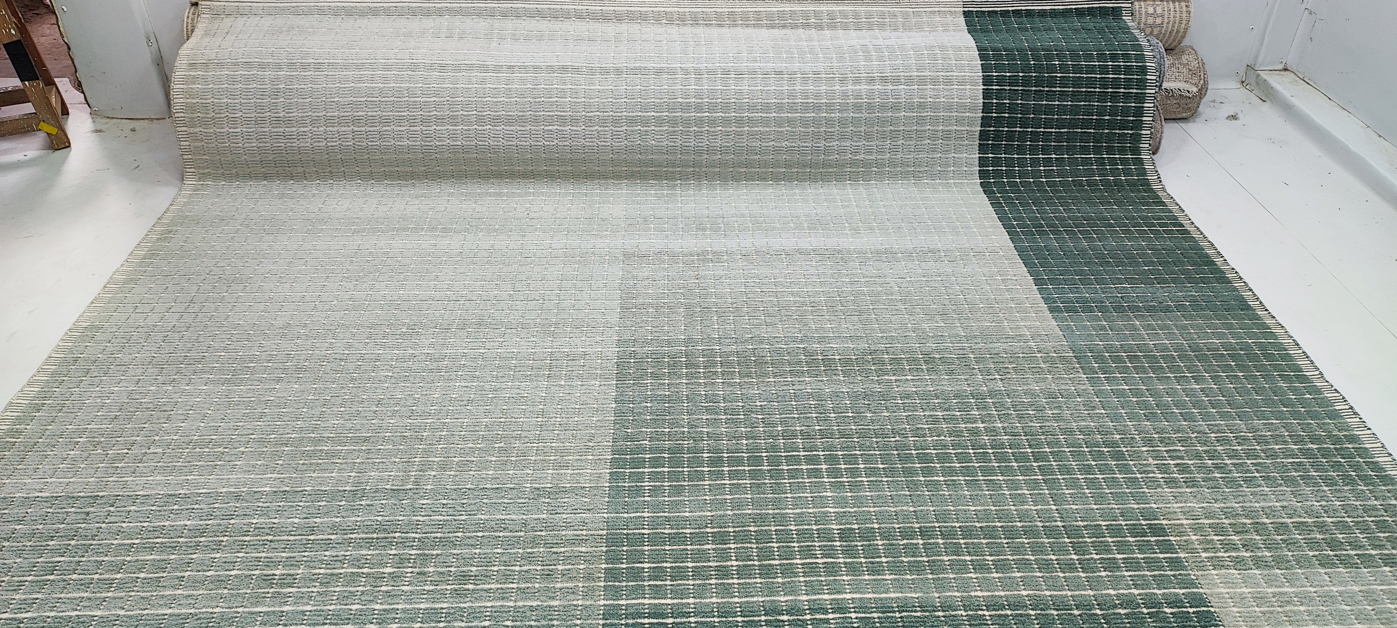 Rodney 9.3x12 Hand-Woven Modern Green and Grey