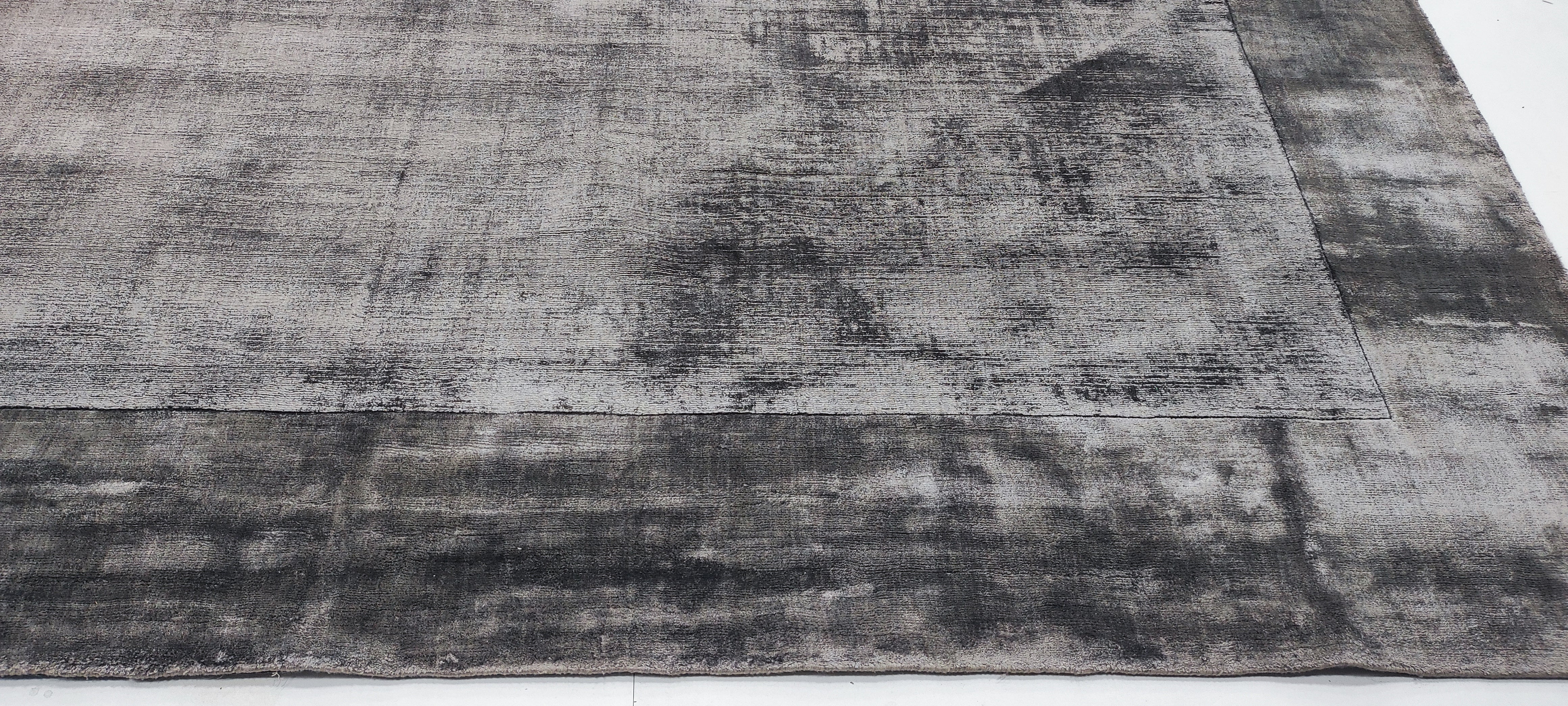 Edward 9.9x13.6 Handwoven Modern Dark Grey Viscose