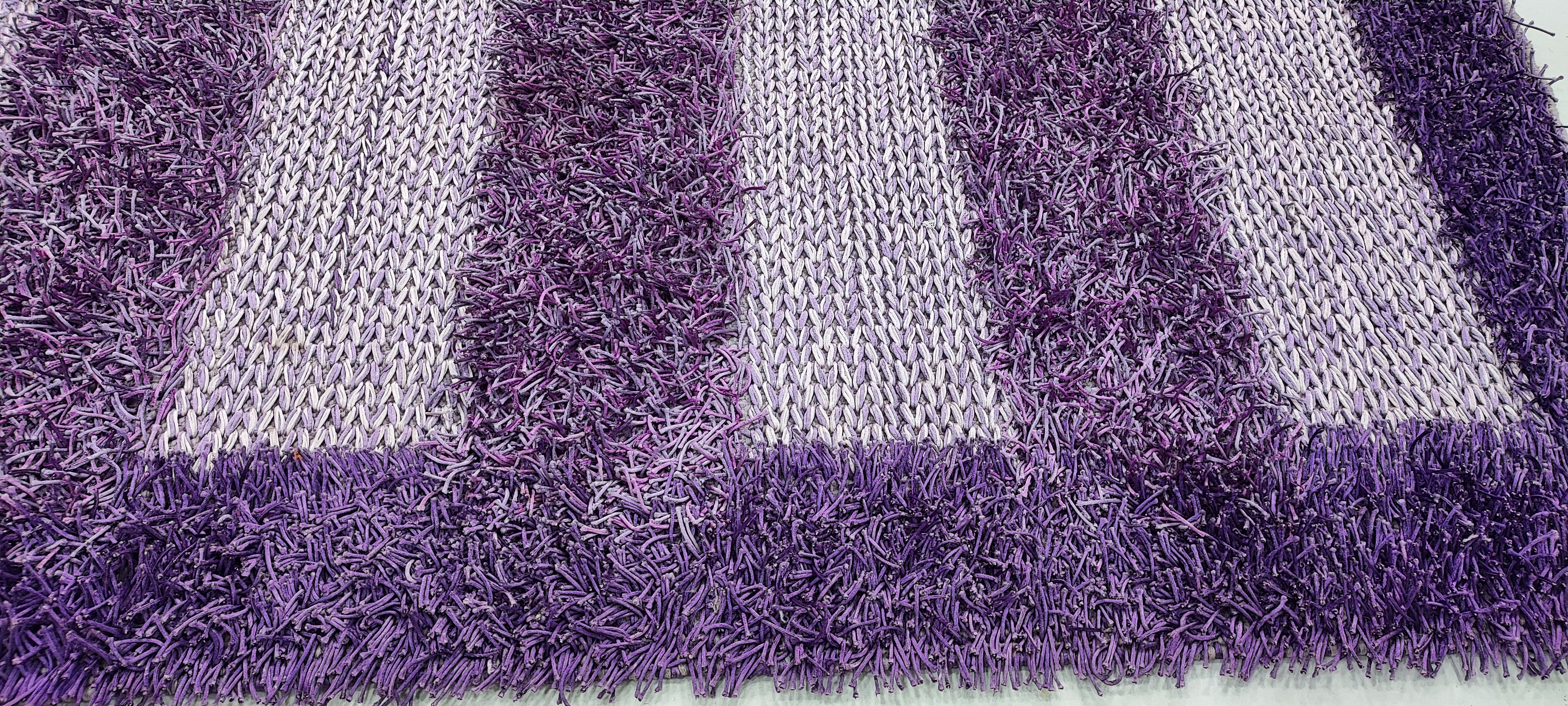 Mel 5.6x7.9 Handwoven Modern Shaggy Violet Viscose