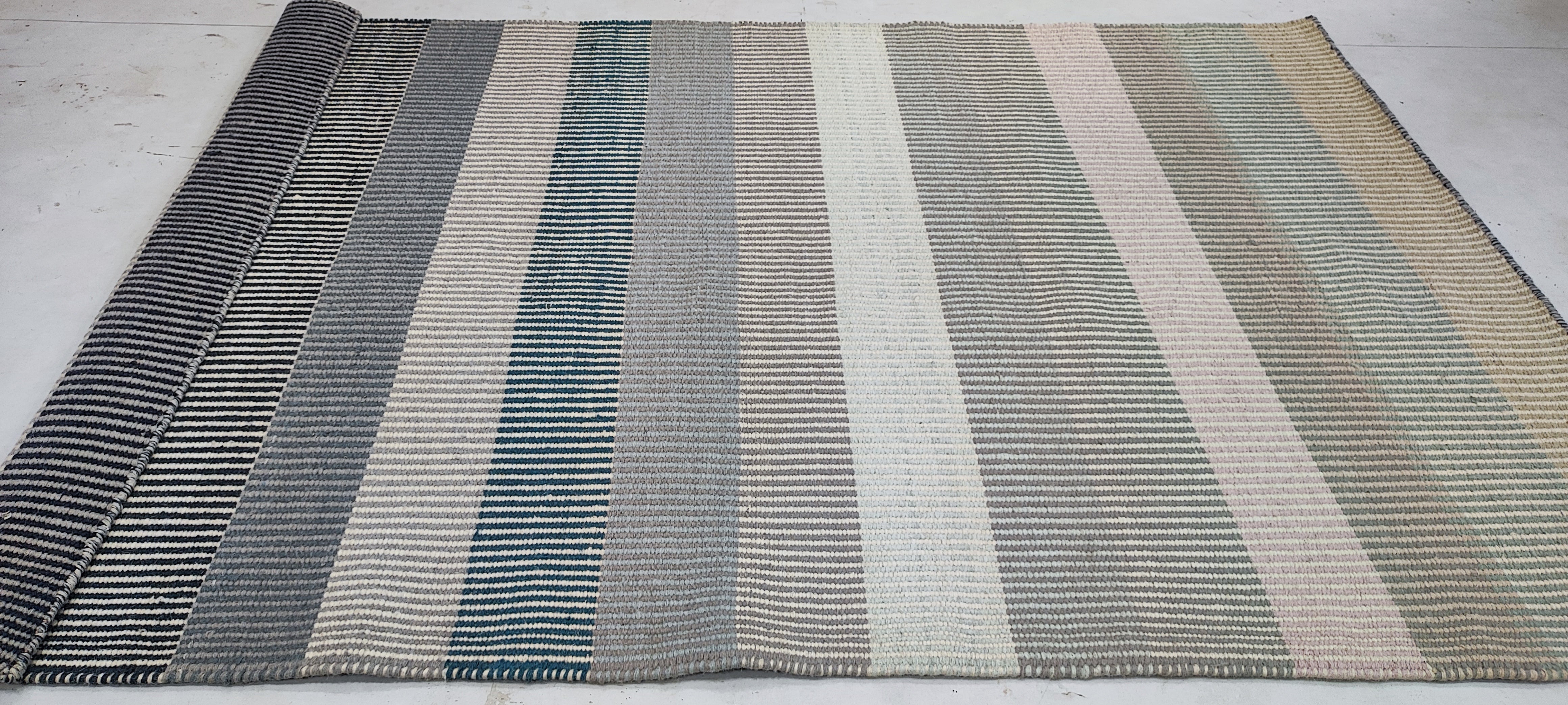 Mark 4.6x6.6 Hand-Woven Durrie Multi Colored Stripe