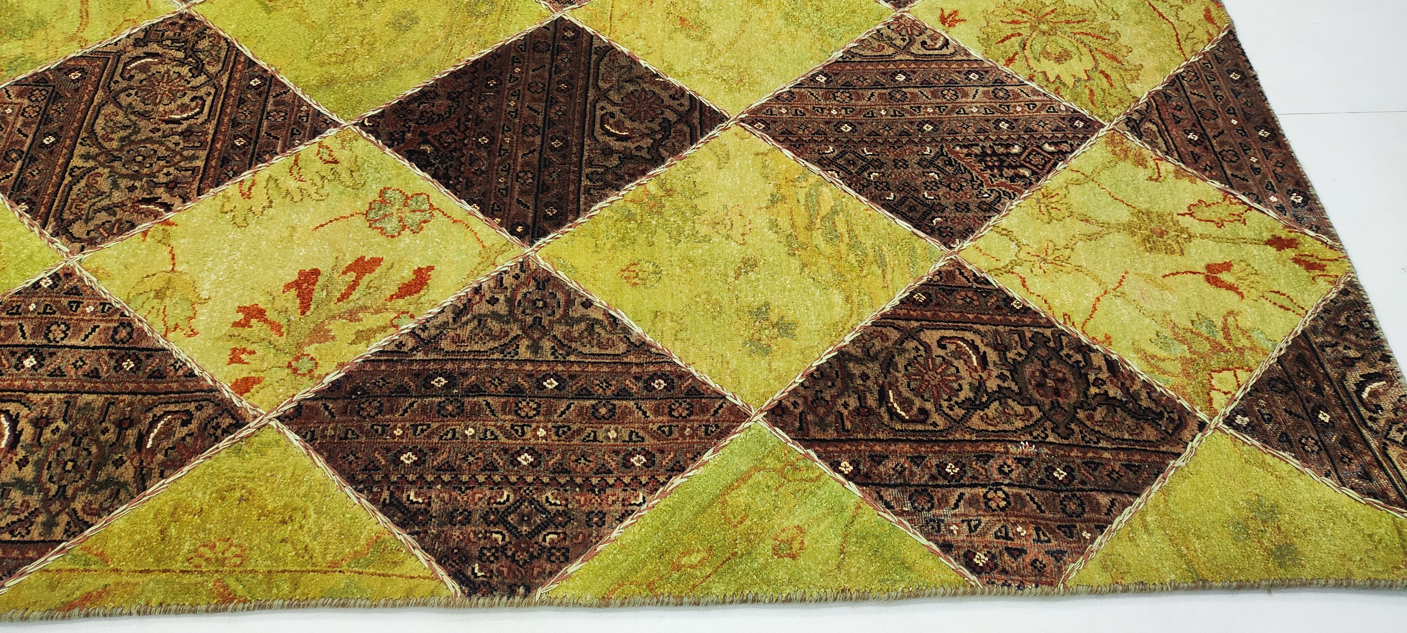 Bob Guiney 4x6 Hand-Knotted Modern Brown and Yellow