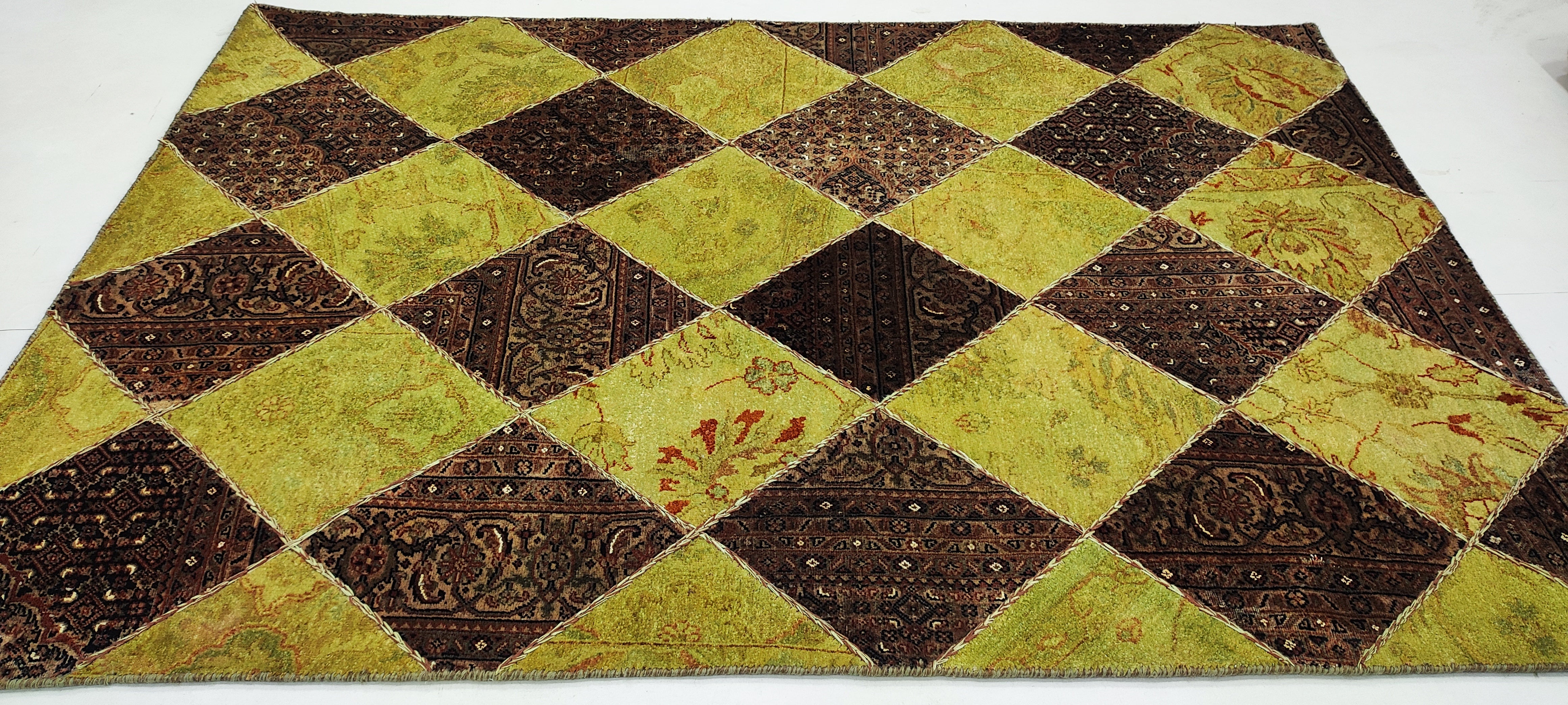 Bob Guiney 4x6 Hand-Knotted Modern Brown and Yellow