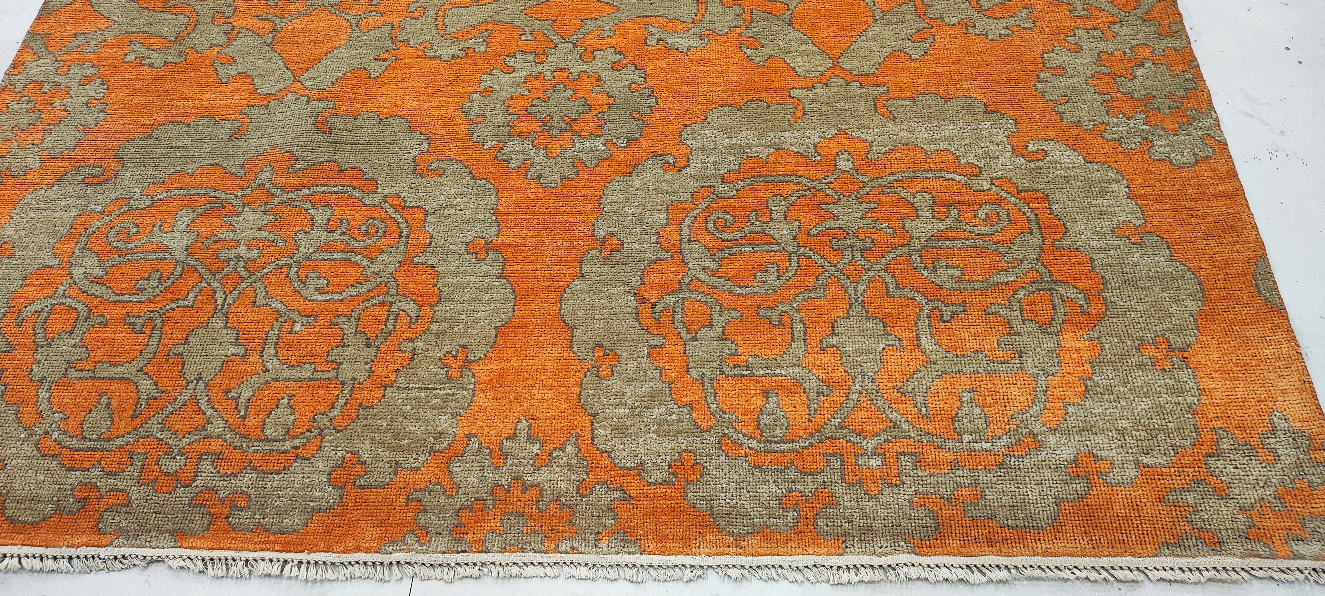 Quinn Fry 6x9 Hand-Knotted Oushak Orange