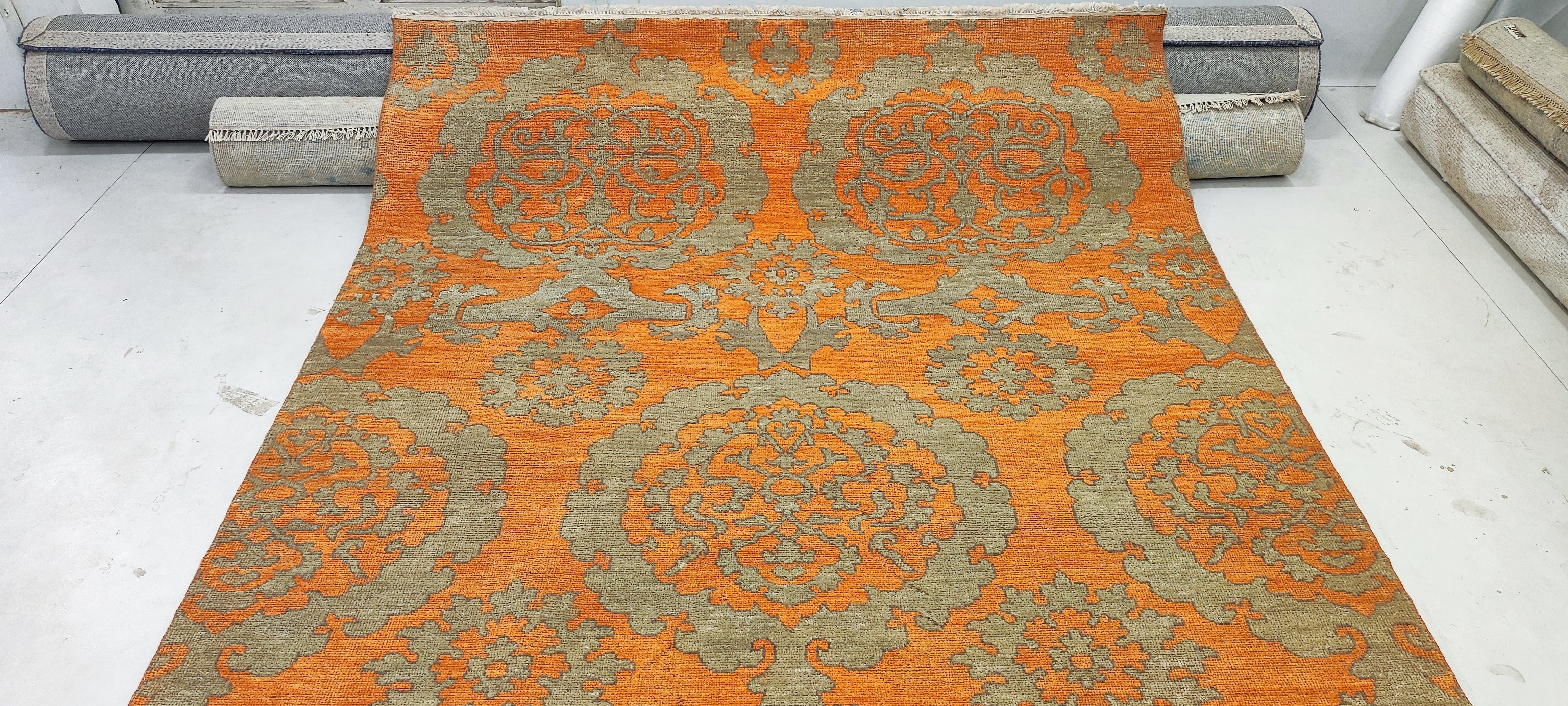 Quinn Fry 6x9 Hand-Knotted Oushak Orange