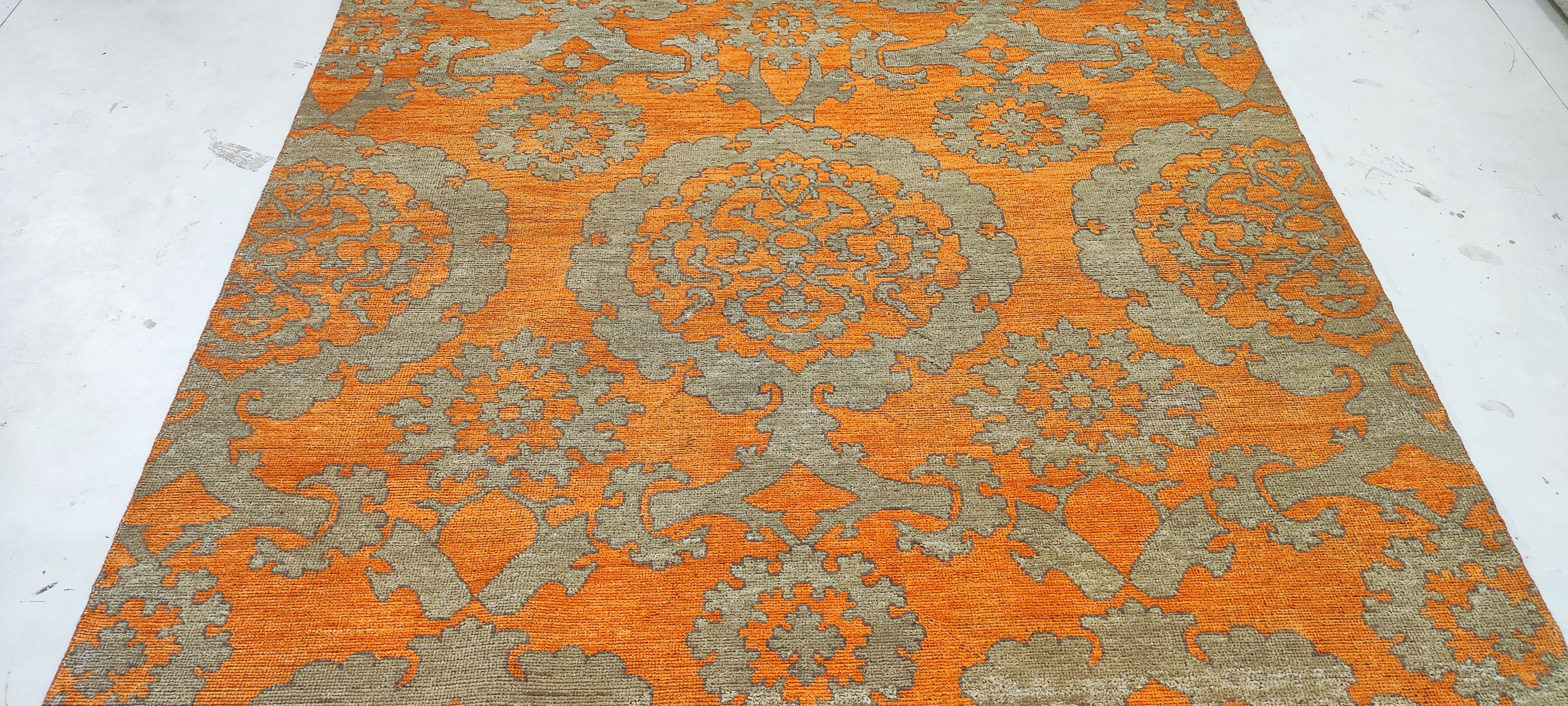 Quinn Fry 6x9 Hand-Knotted Oushak Orange