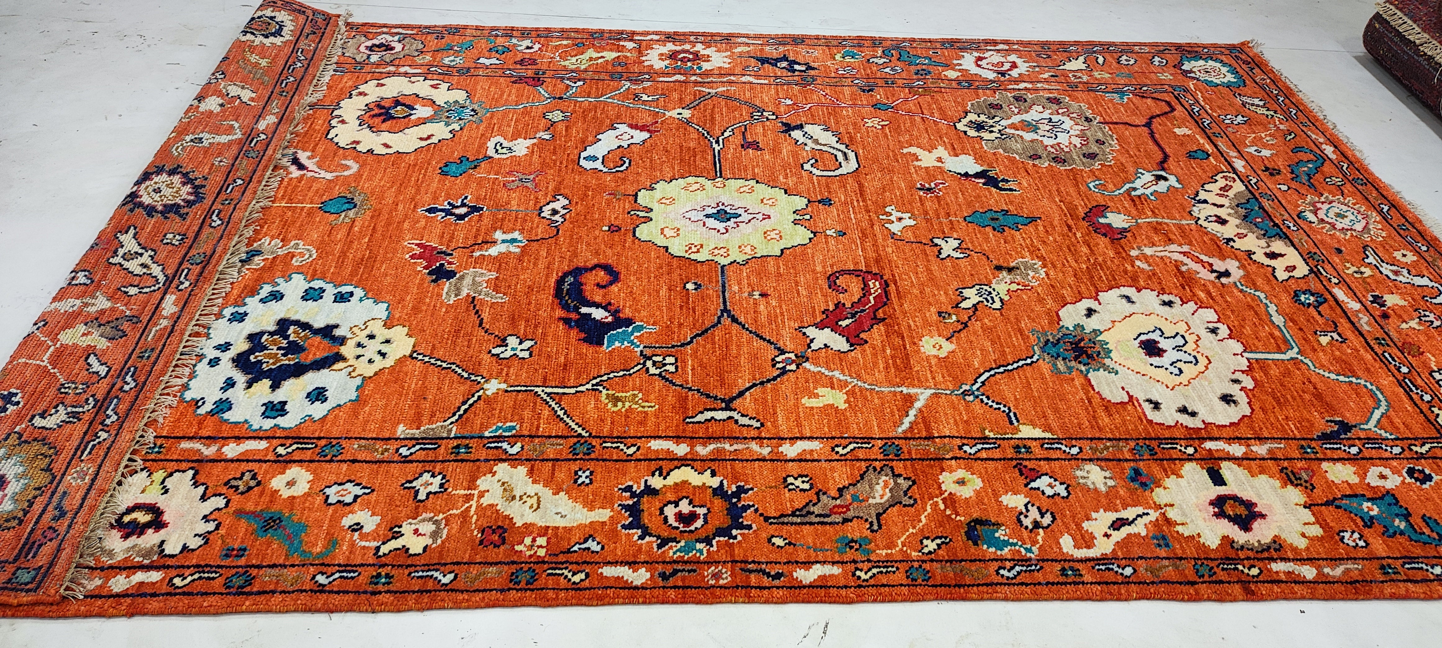 Noella 6x9 Hand-Knotted Oushak Orange