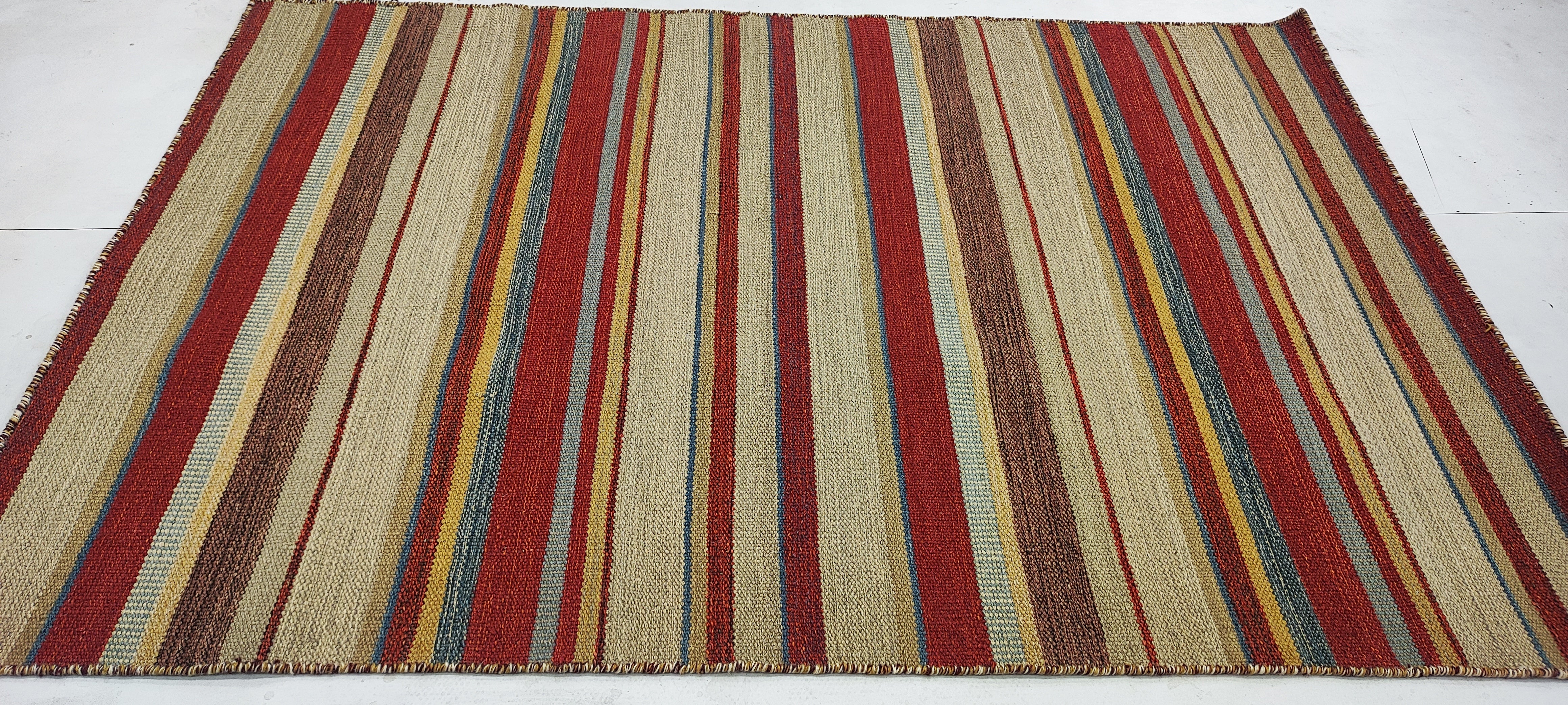 Pat Regan 4x6 Striped Hand-woven Durrie Rug (Multiple Styles)