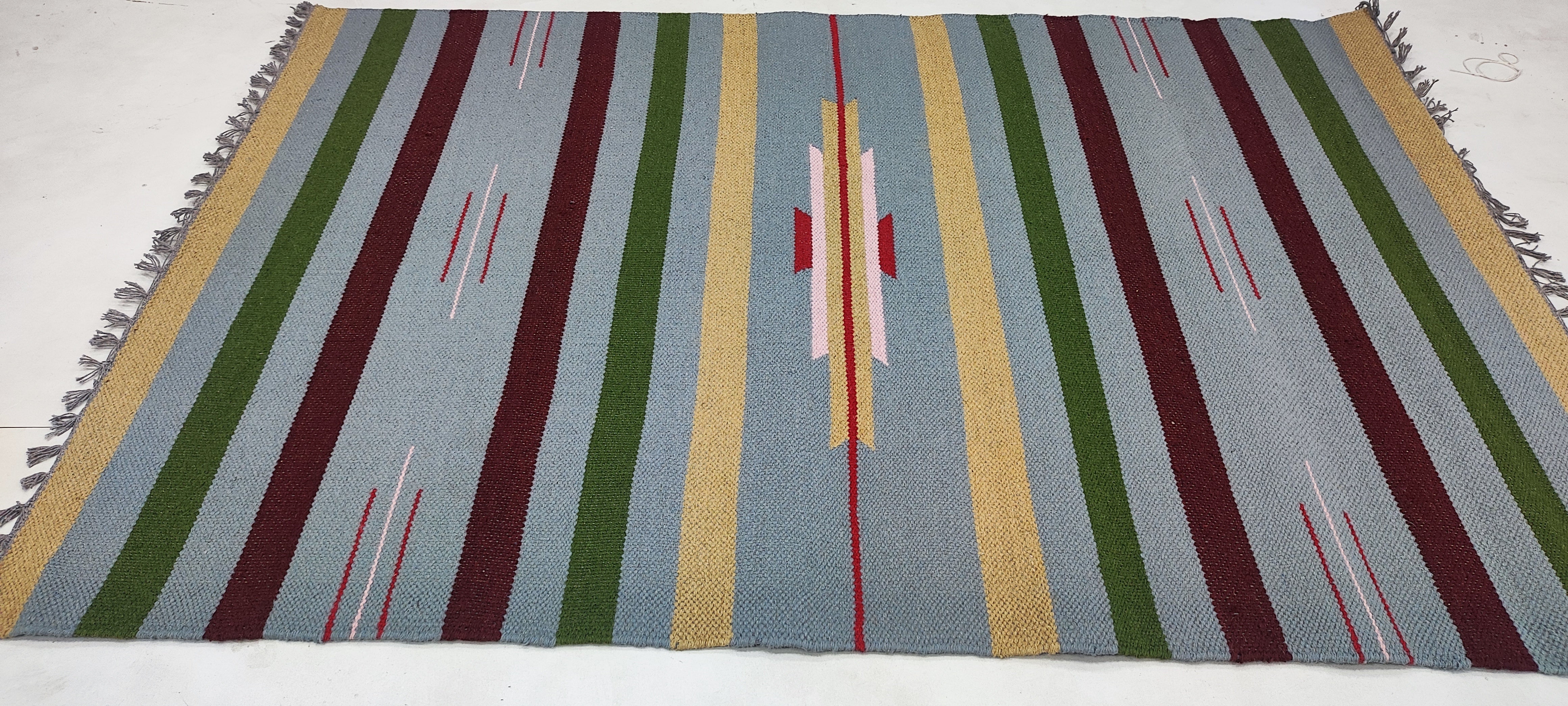 Pat Regan 4x6 Striped Hand-woven Durrie Rug (Multiple Styles)