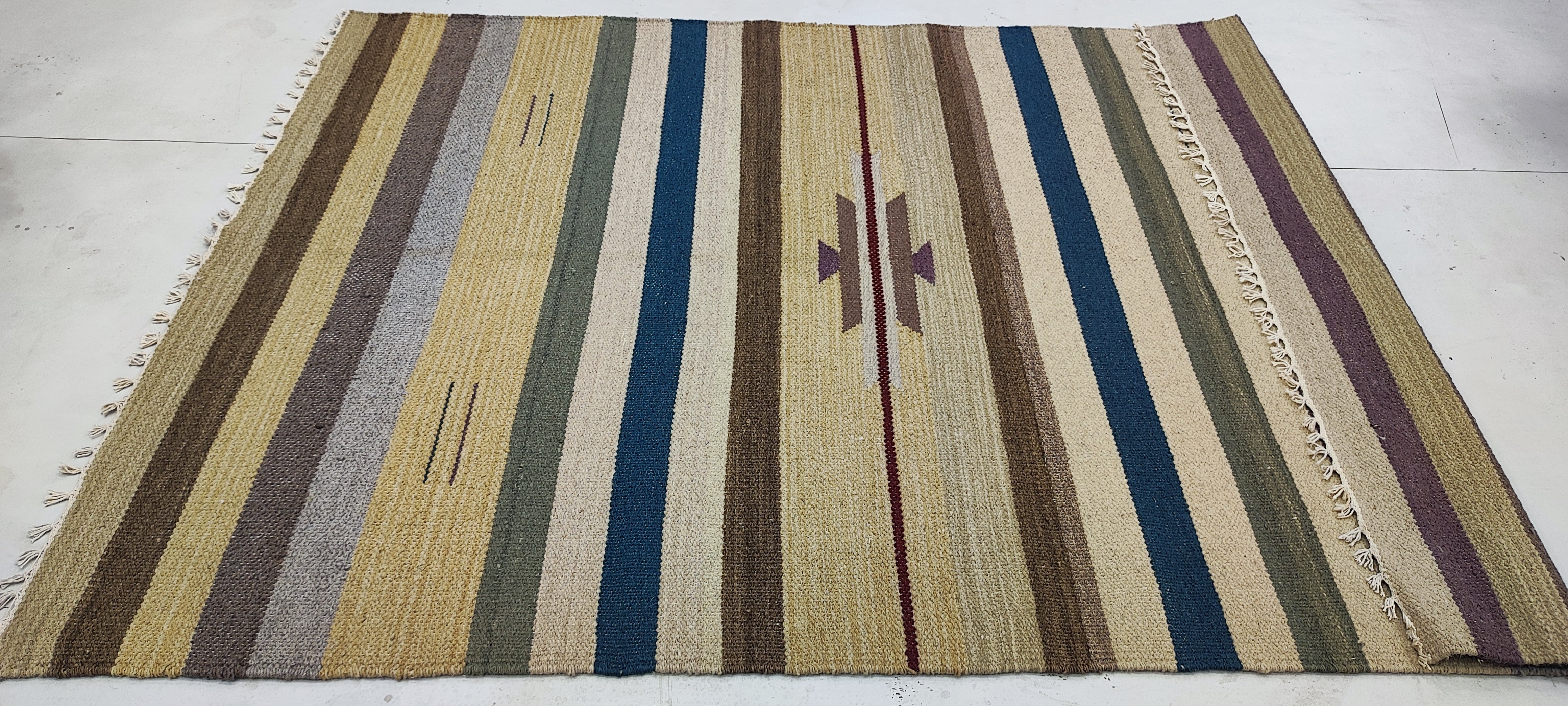 Craig DiGregorio 4x6 Striped Hand-woven Durrie Rug (Multiple Styles)