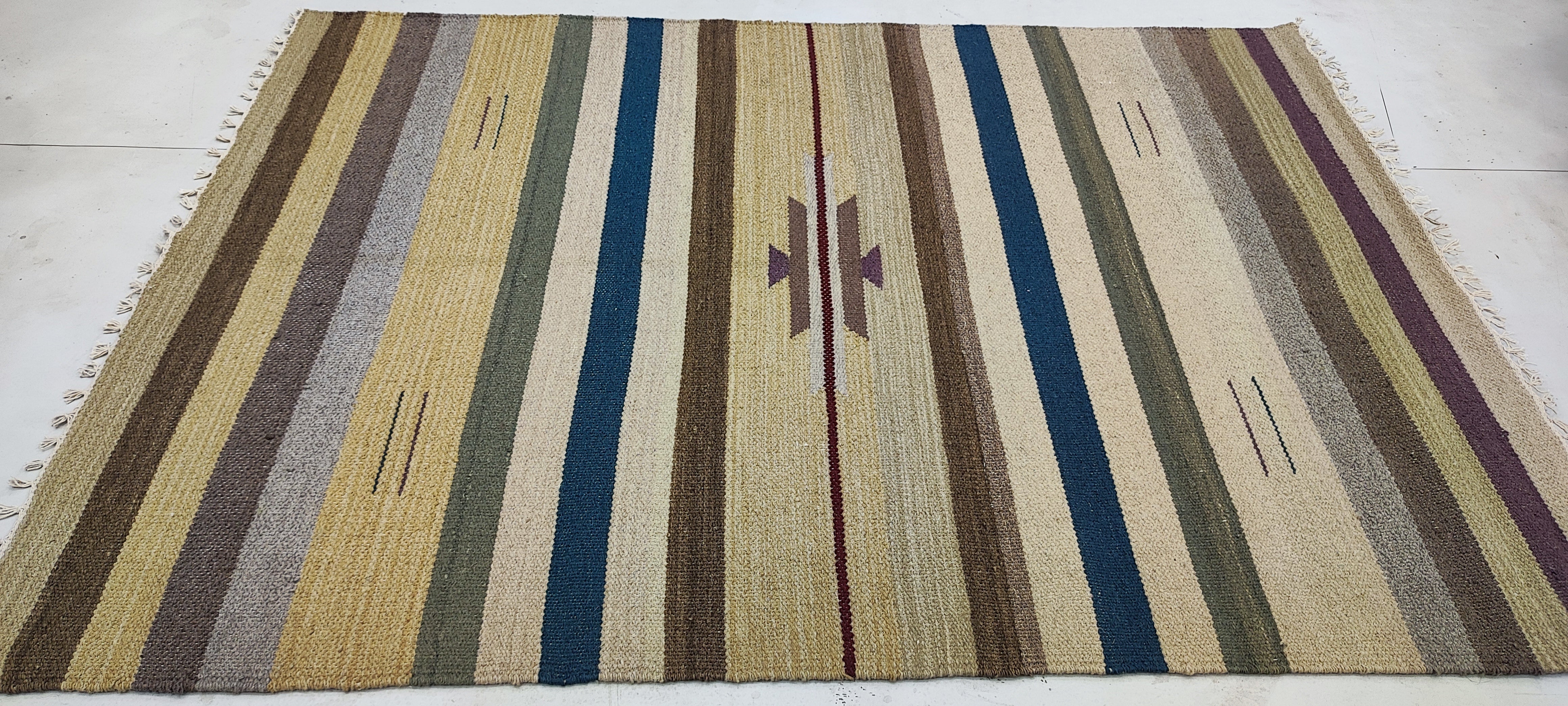 Craig DiGregorio 4x6 Striped Hand-woven Durrie Rug (Multiple Styles)