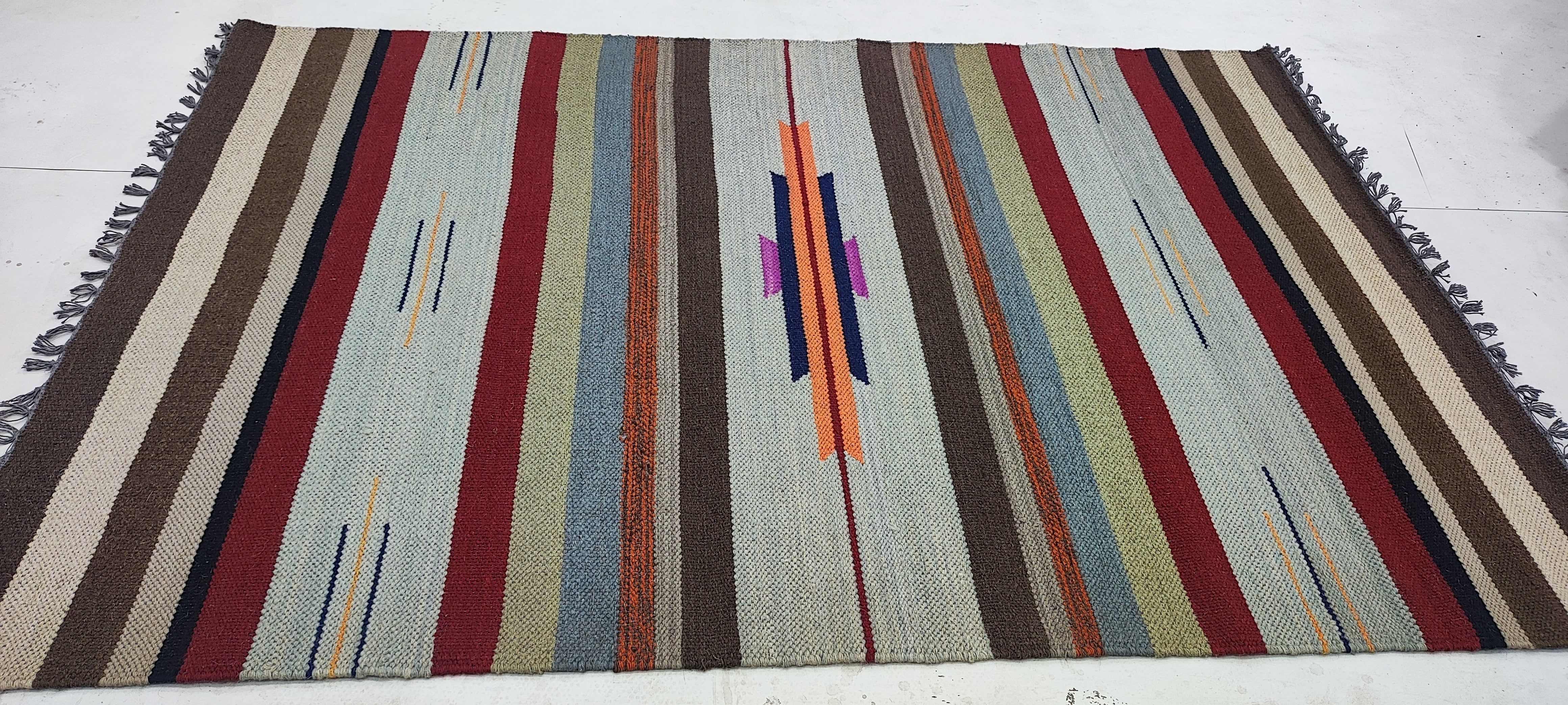 Ron Weiner 4x6 Hand-woven Durrie Rug (Multiple Styles)