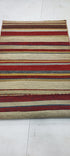 Oz Rodriguez 2.9x5 Red and Brown Striped Hand-woven Durrie Rug