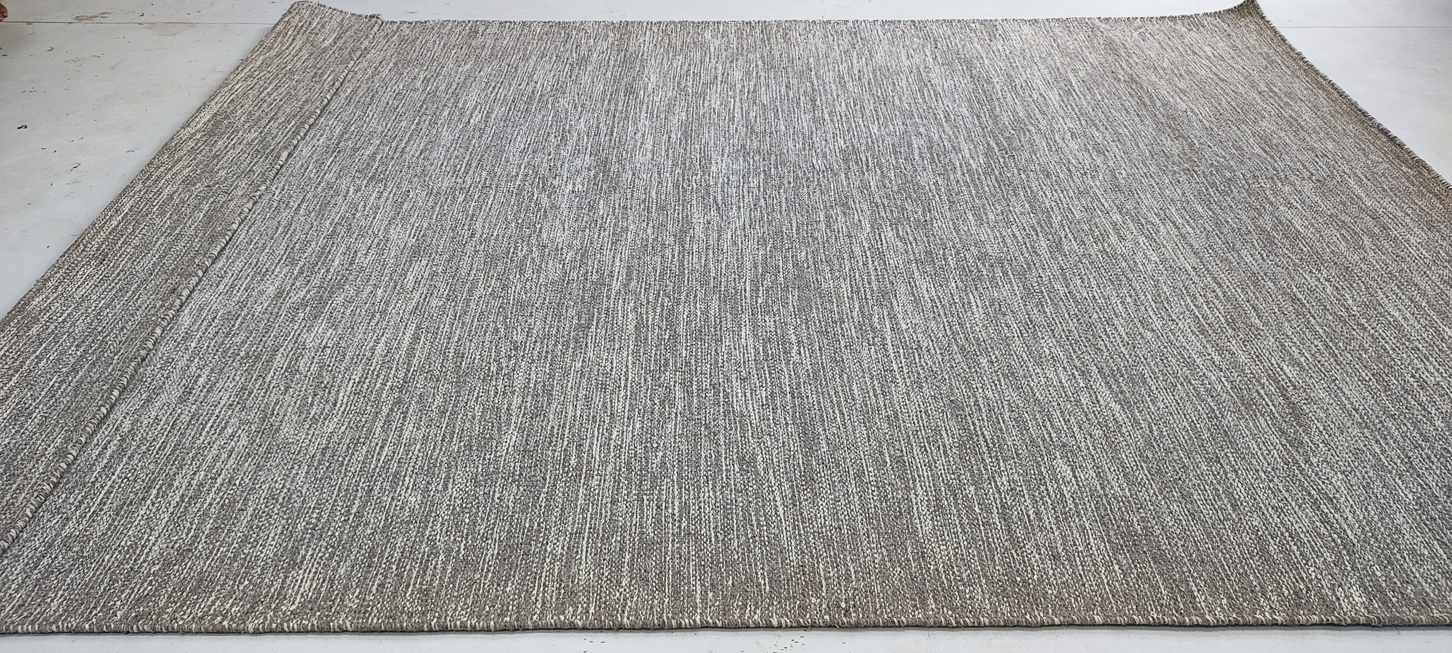 Paul Ben-Victor 6.9x9.9 Grey Hand-woven Durrie Rug