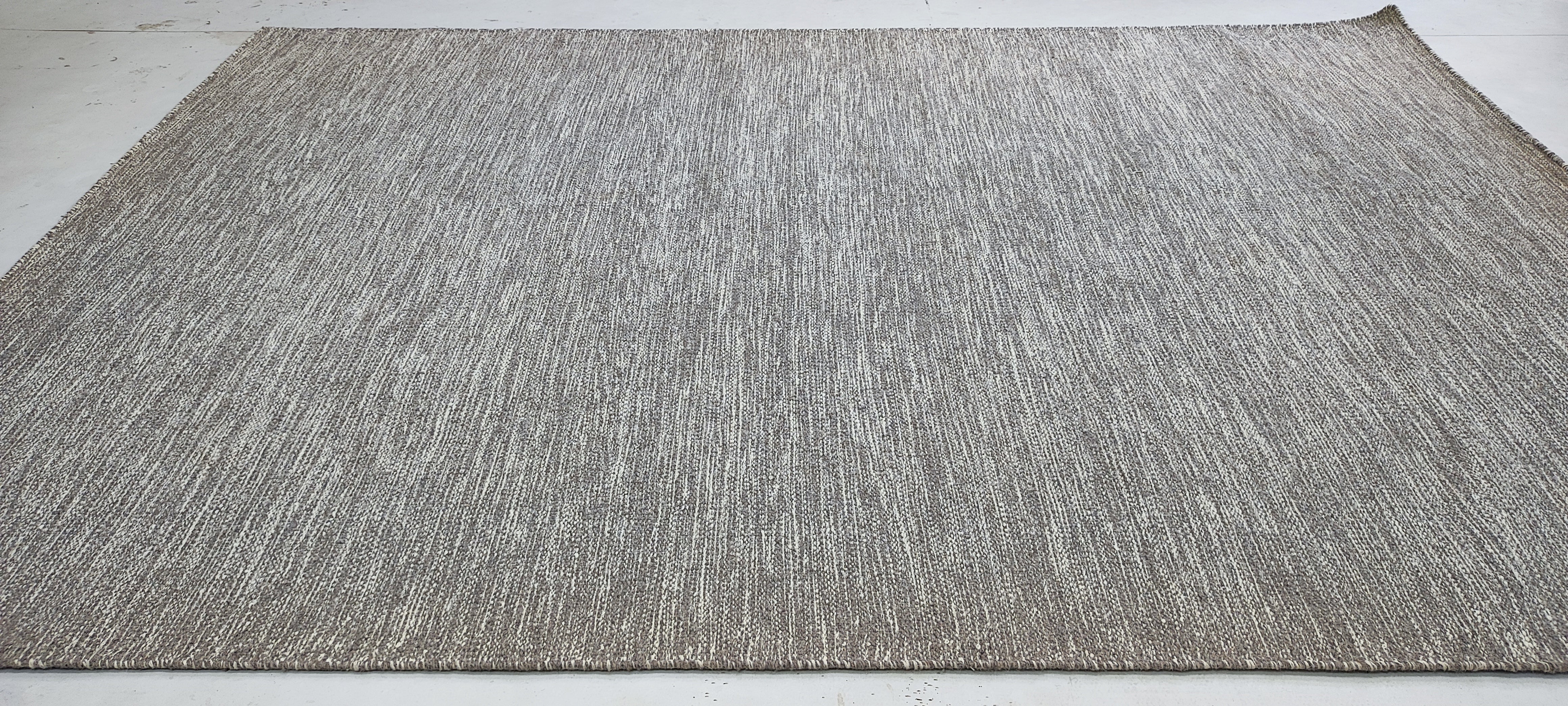 Paul Ben-Victor 6.9x9.9 Grey Hand-woven Durrie Rug