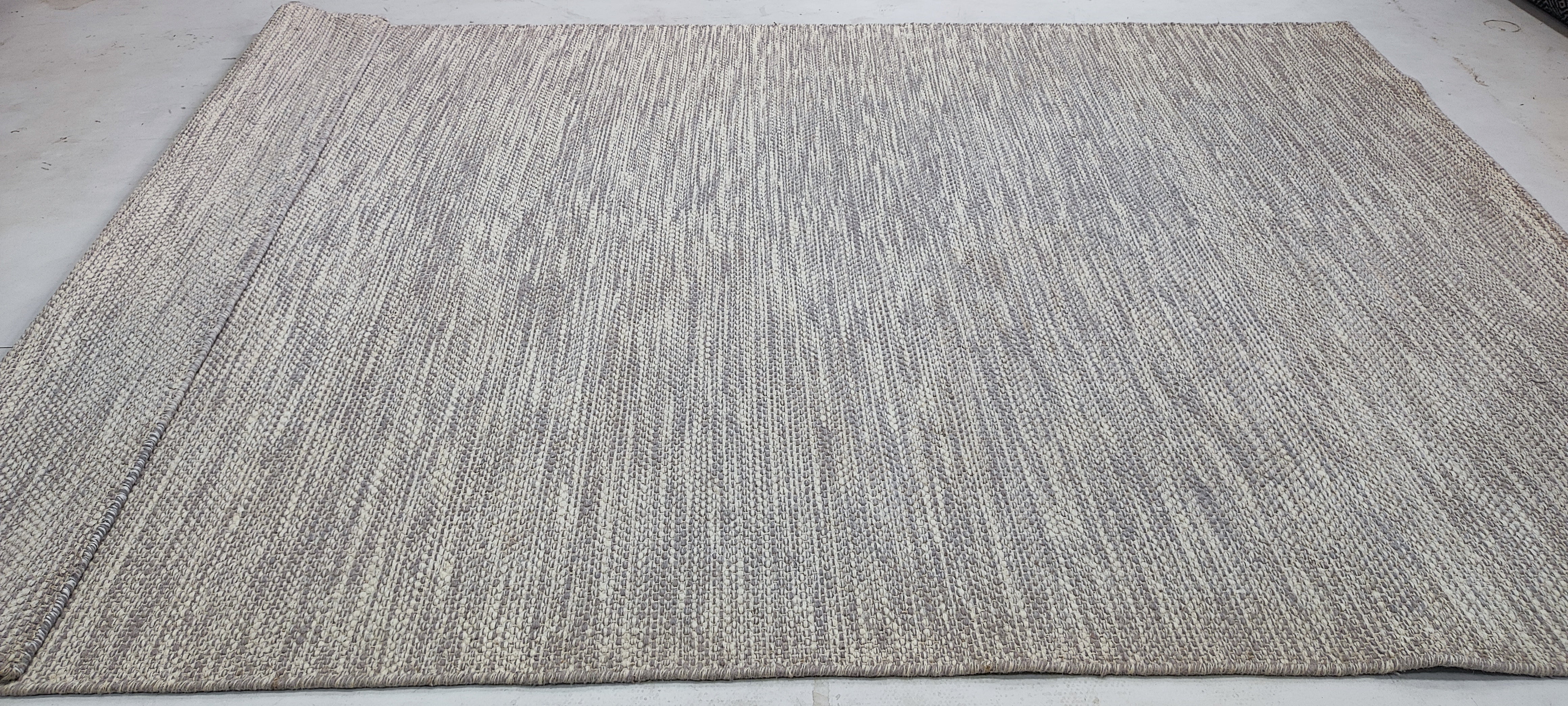 Timothy Simons 6.3x9.3 Grey Hand-woven Durrie Rug