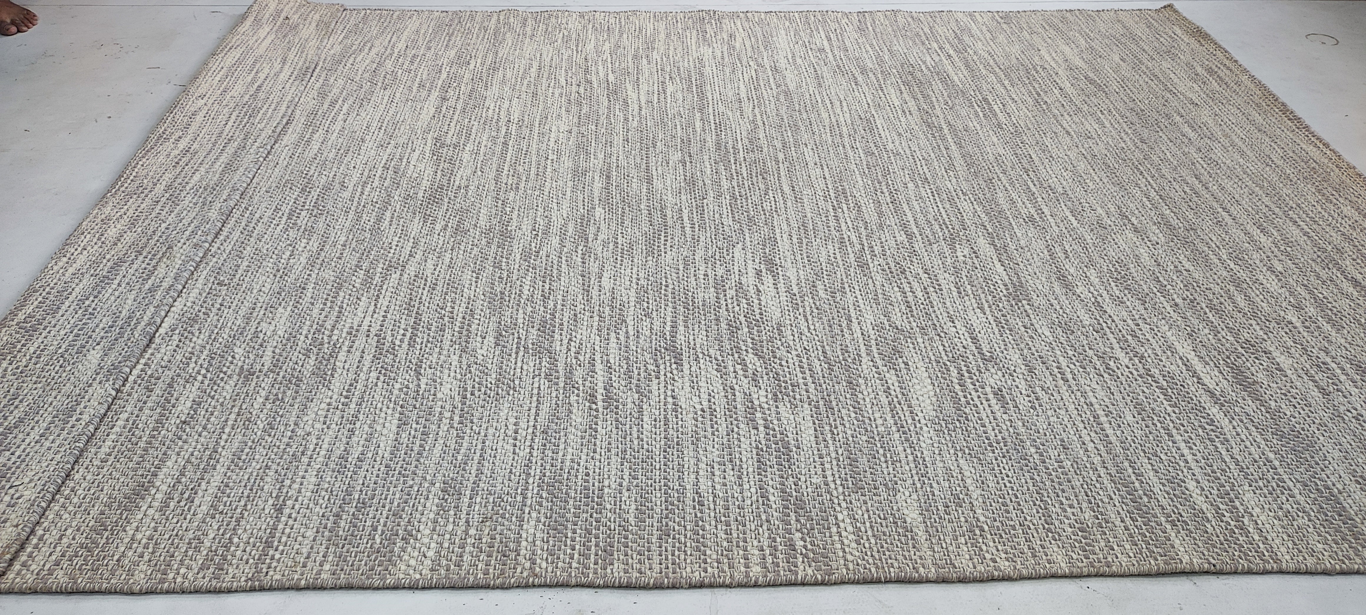 Timothy Simons 6.3x9.3 Grey Hand-woven Durrie Rug