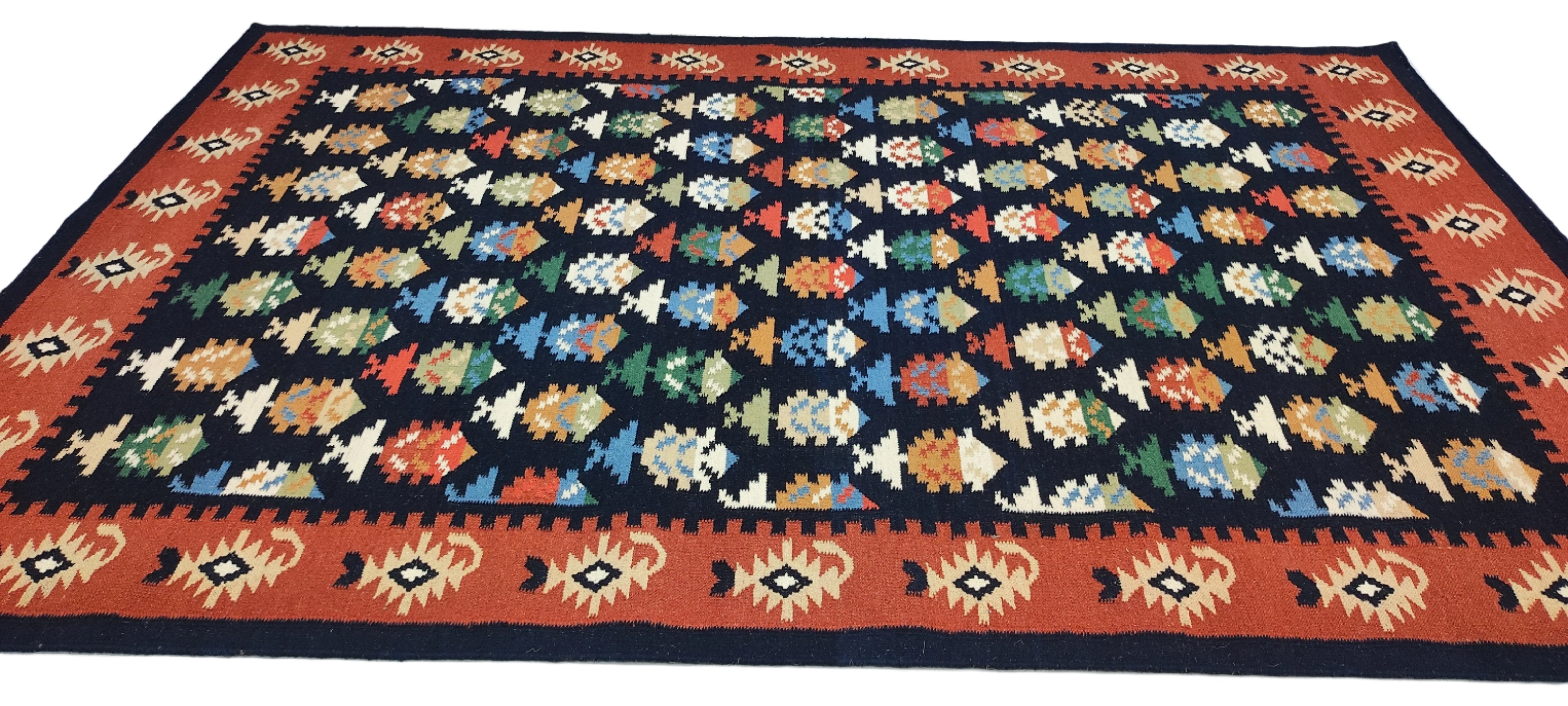 Dani 5.3x8 Hand-Woven Durrie Multi Colored