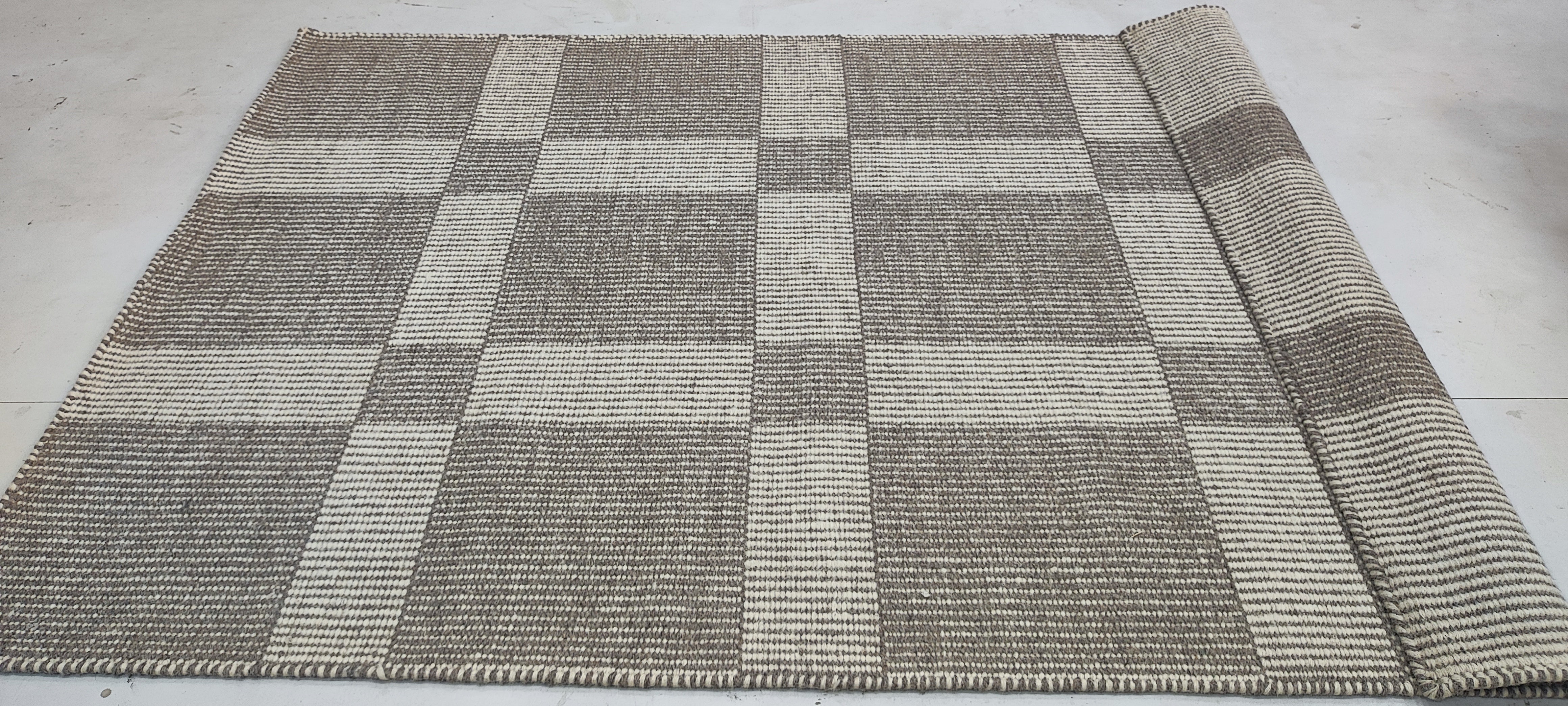 P.J. Byrne 4x5.9 Hand-woven Durrie Rug (Multiple Colors)