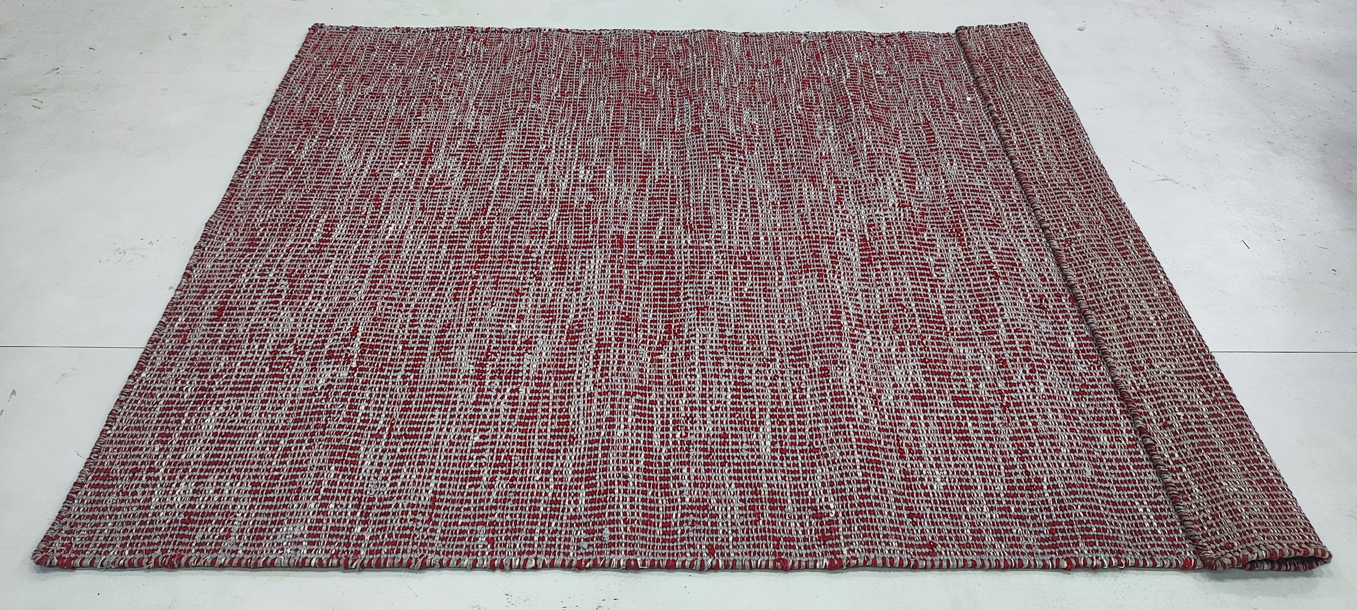 Justin A. Davis 4x5.9 Hand-woven Grey Durrie Rug