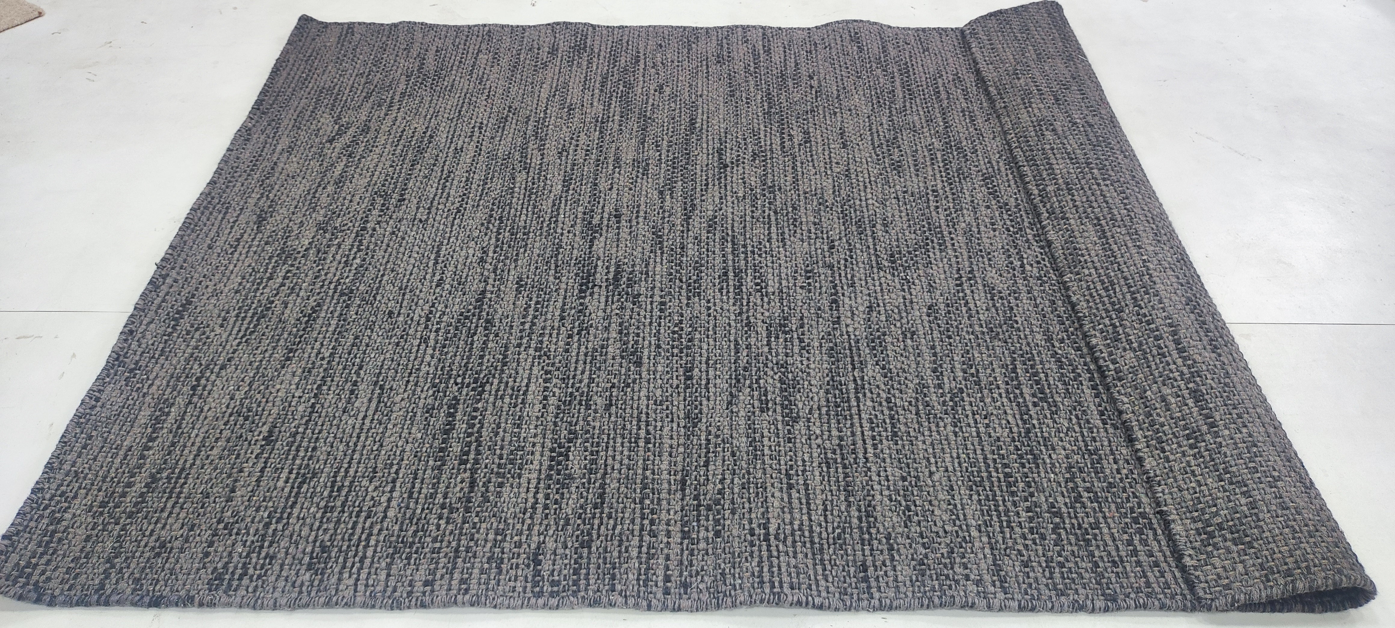 Dean Morgan 4x5.9 Hand-woven Grey Durrie Rug