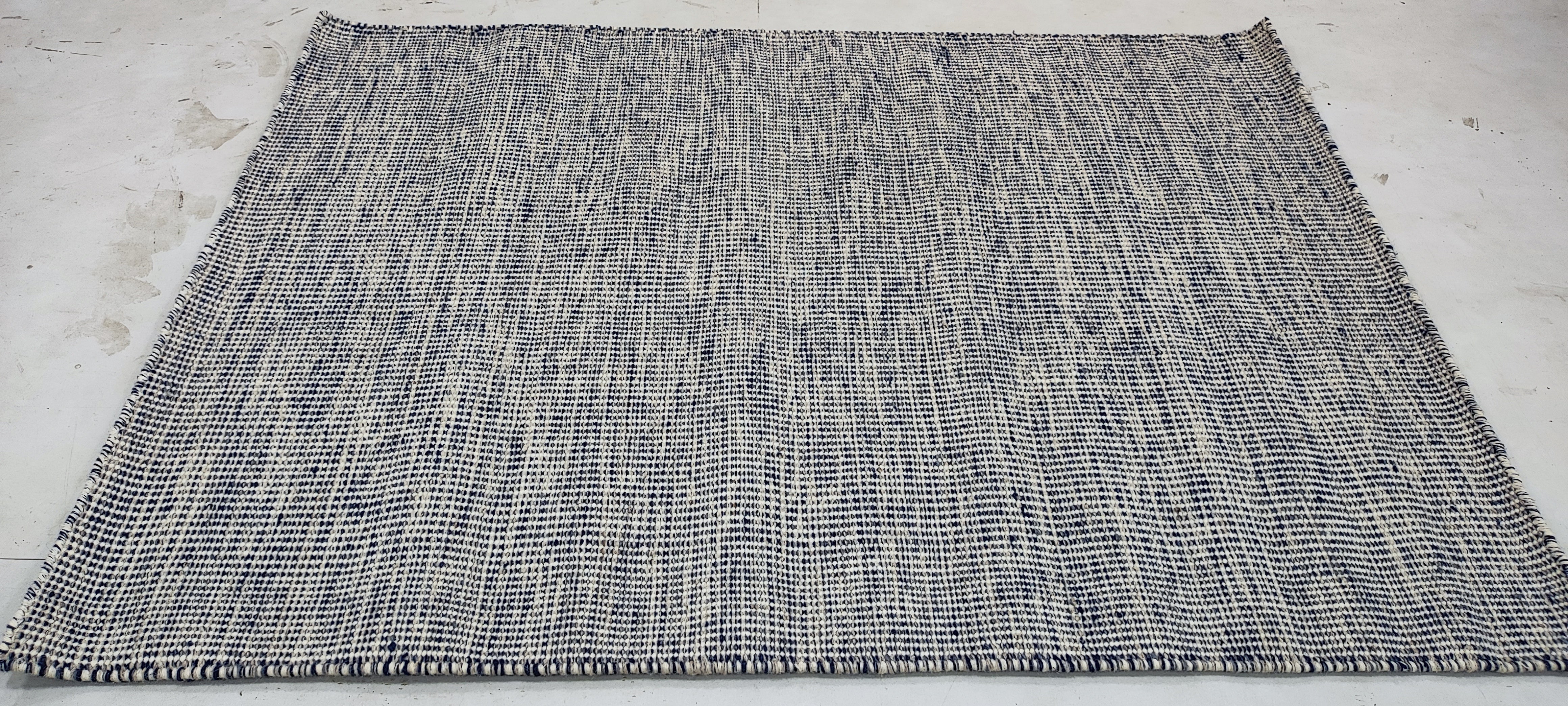 Allen Brittany 4x5.9 Hand-woven Grey Durrie Rug