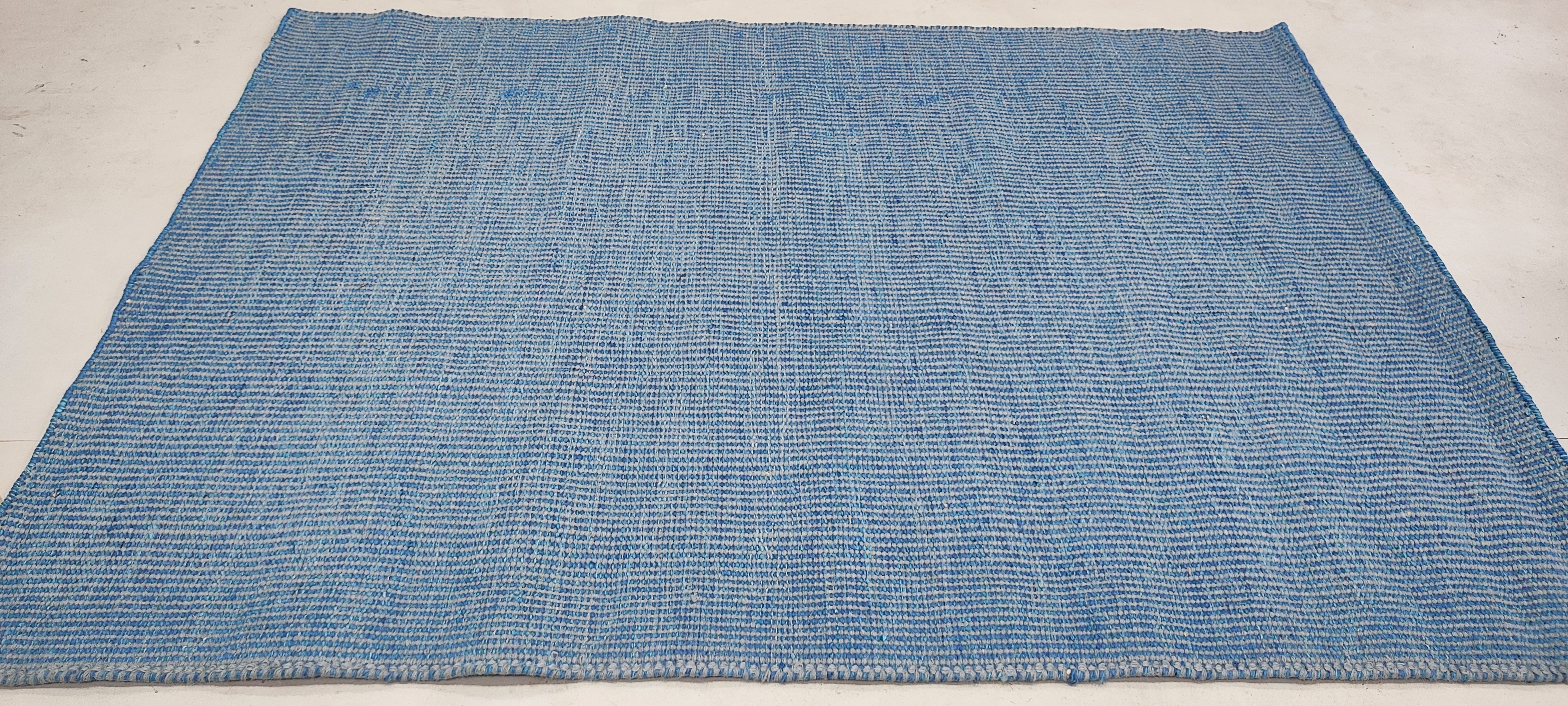 The General 4x5.9 Blue Hand-woven Durrie Rug