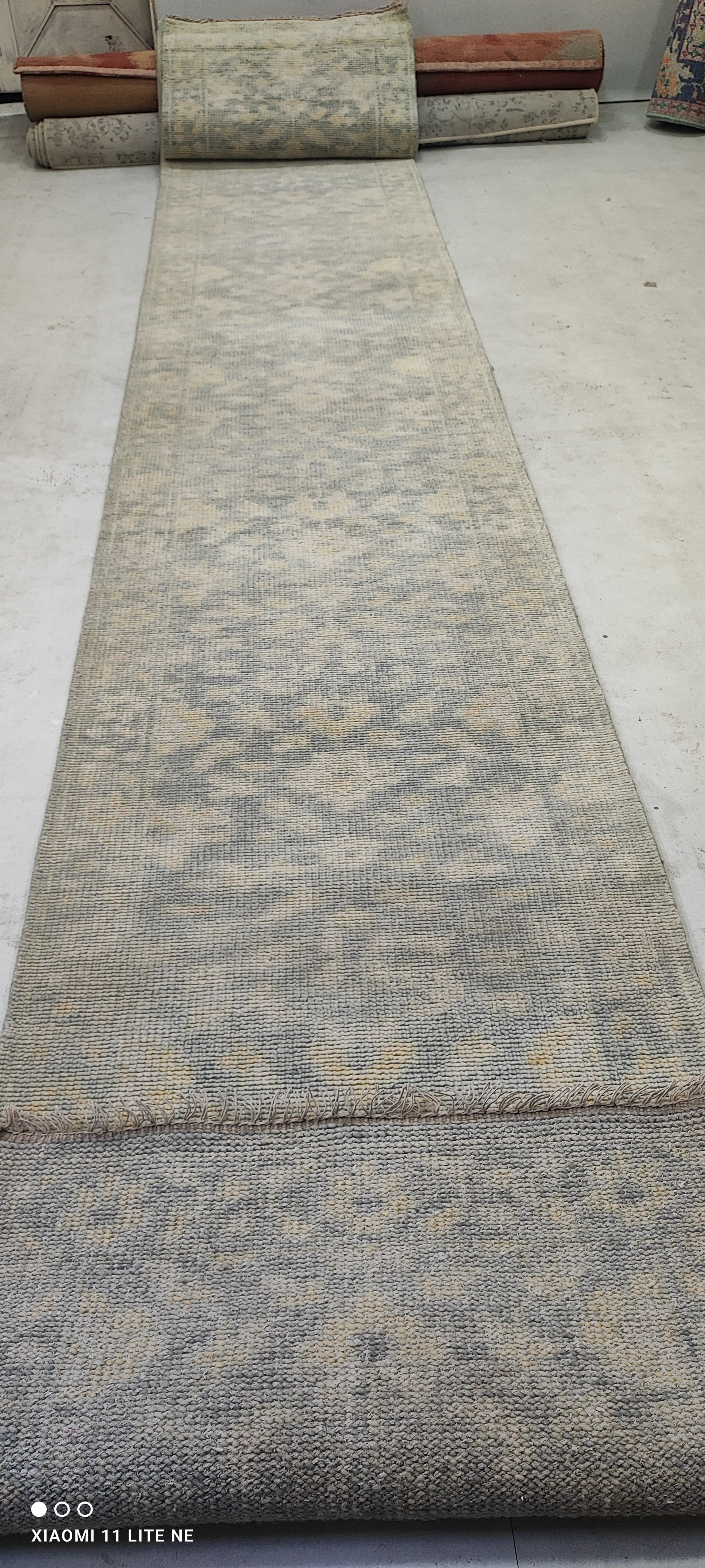Denise 2.9x20 Grey Hand-Knotted Oushak Runner
