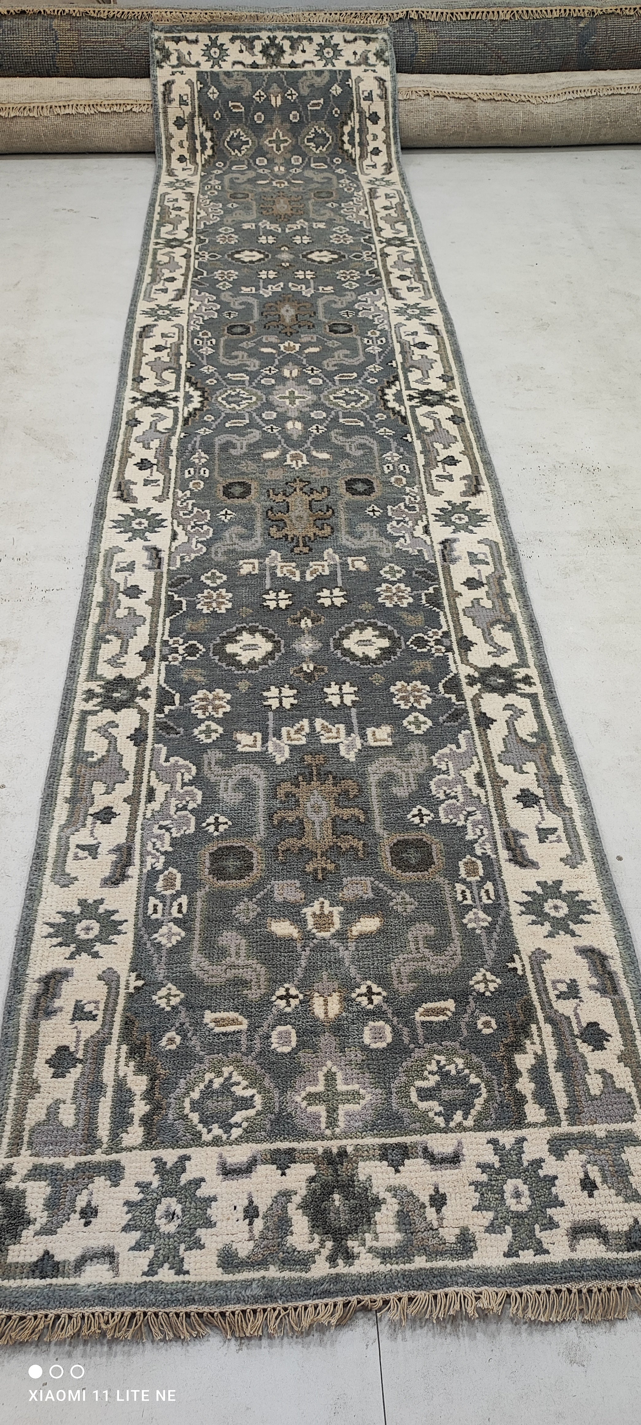 Young Becky 2.6x12 Grey Hand-Knotted Oushak Runner