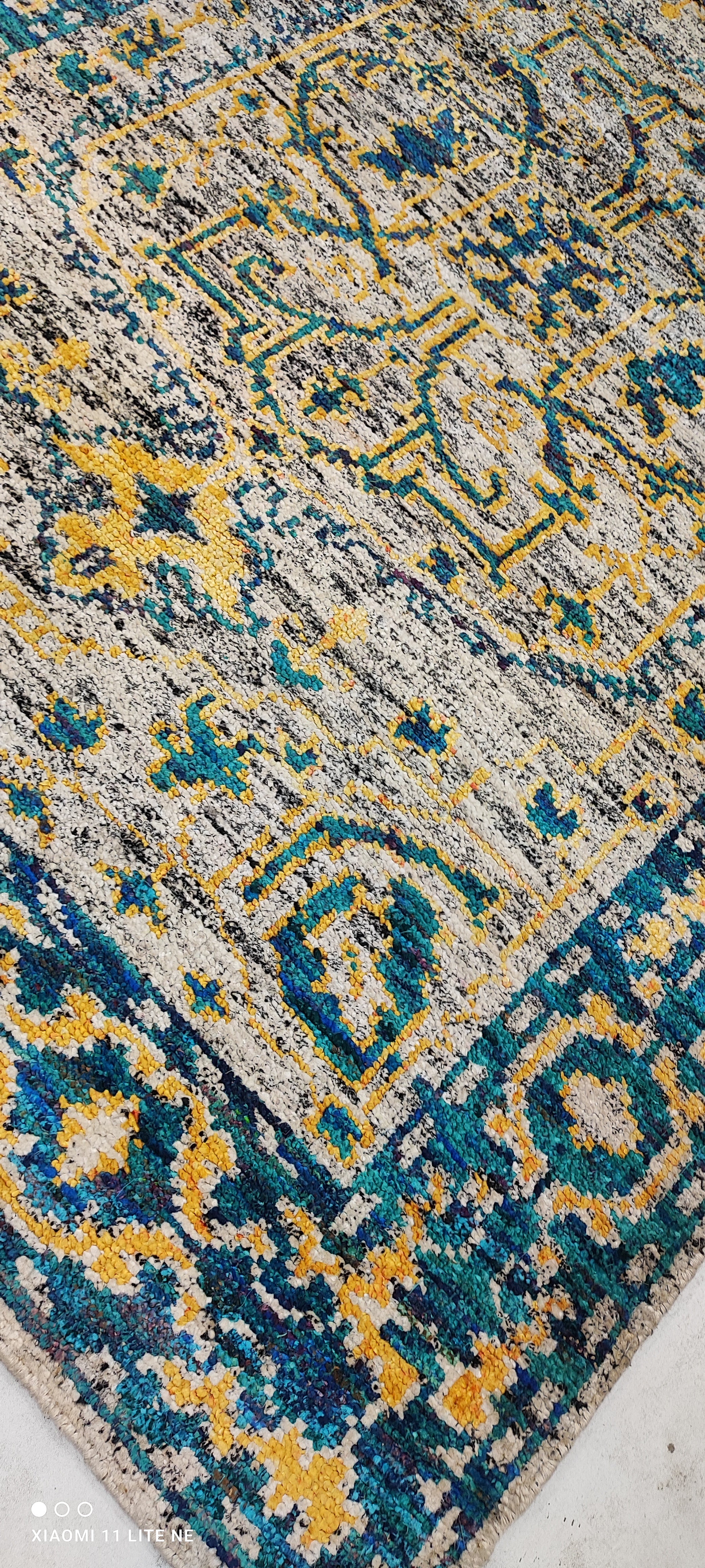Chanelle Harquail-Ivsak 5.6x7.6 Blue Hand-Knotted Oushak