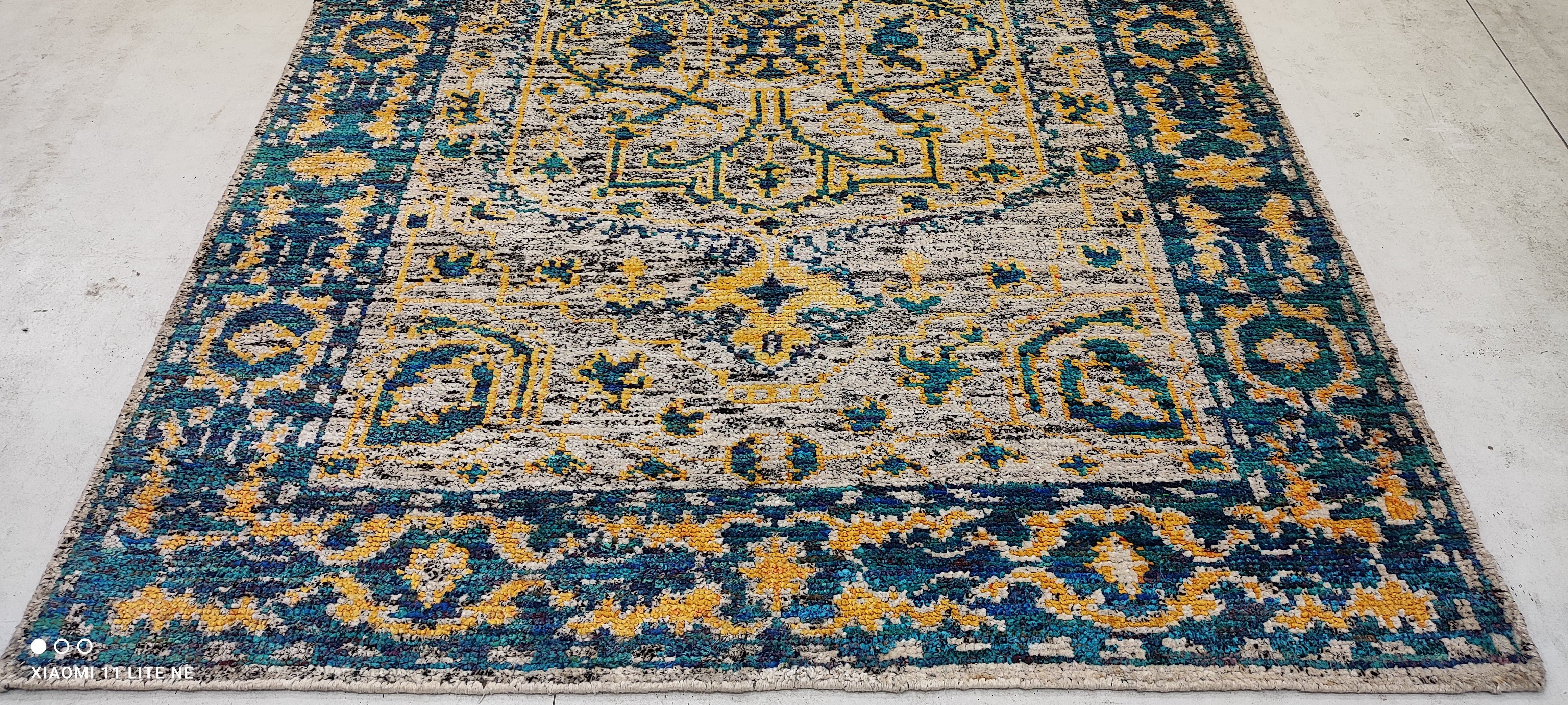 Chanelle Harquail-Ivsak 5.6x7.6 Blue Hand-Knotted Oushak