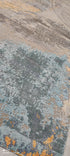 Michael Randolph 10x14 Grey and Blue Hand-Knotted Modern Abstract Rug