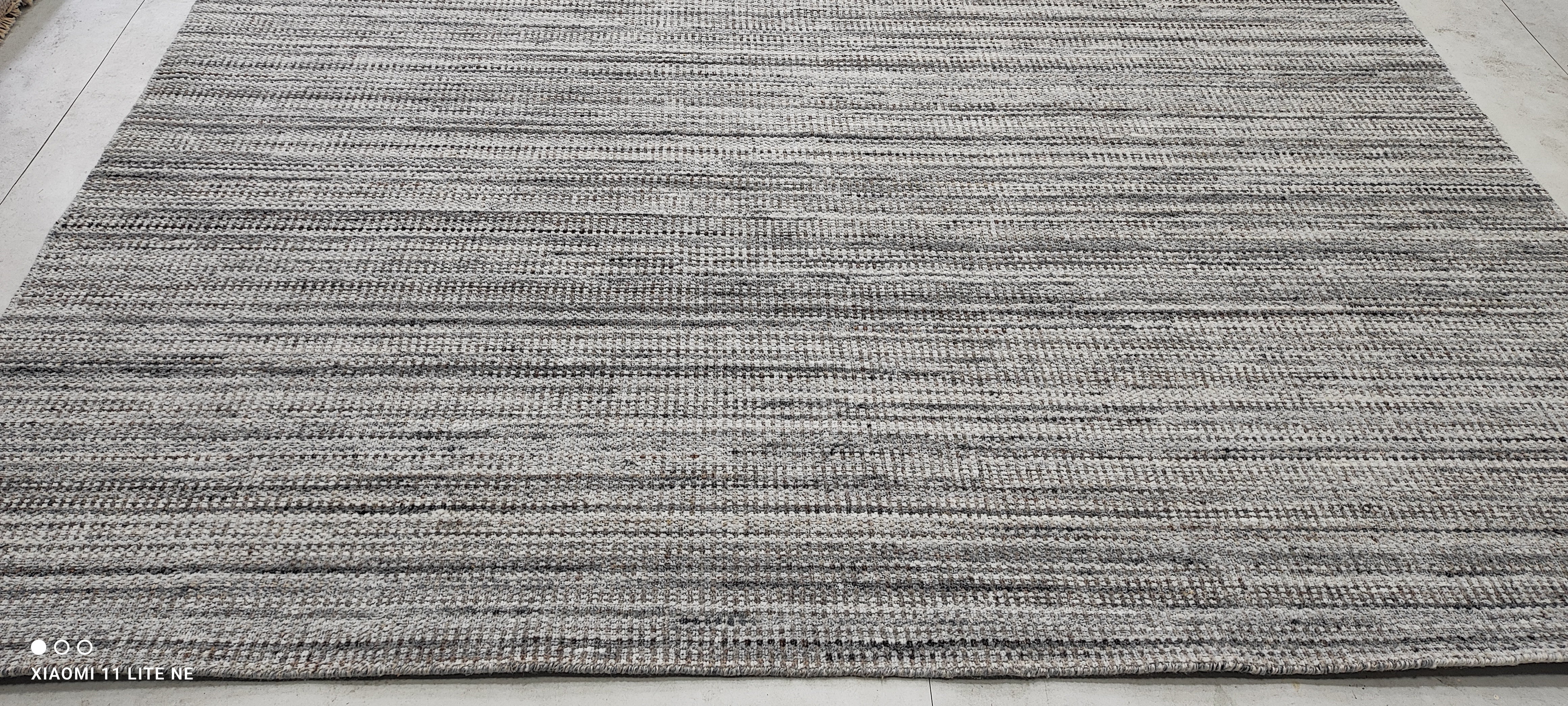 Connor Paton 8.6x11.6 Grey Hand-Knotted Grass Design Rug