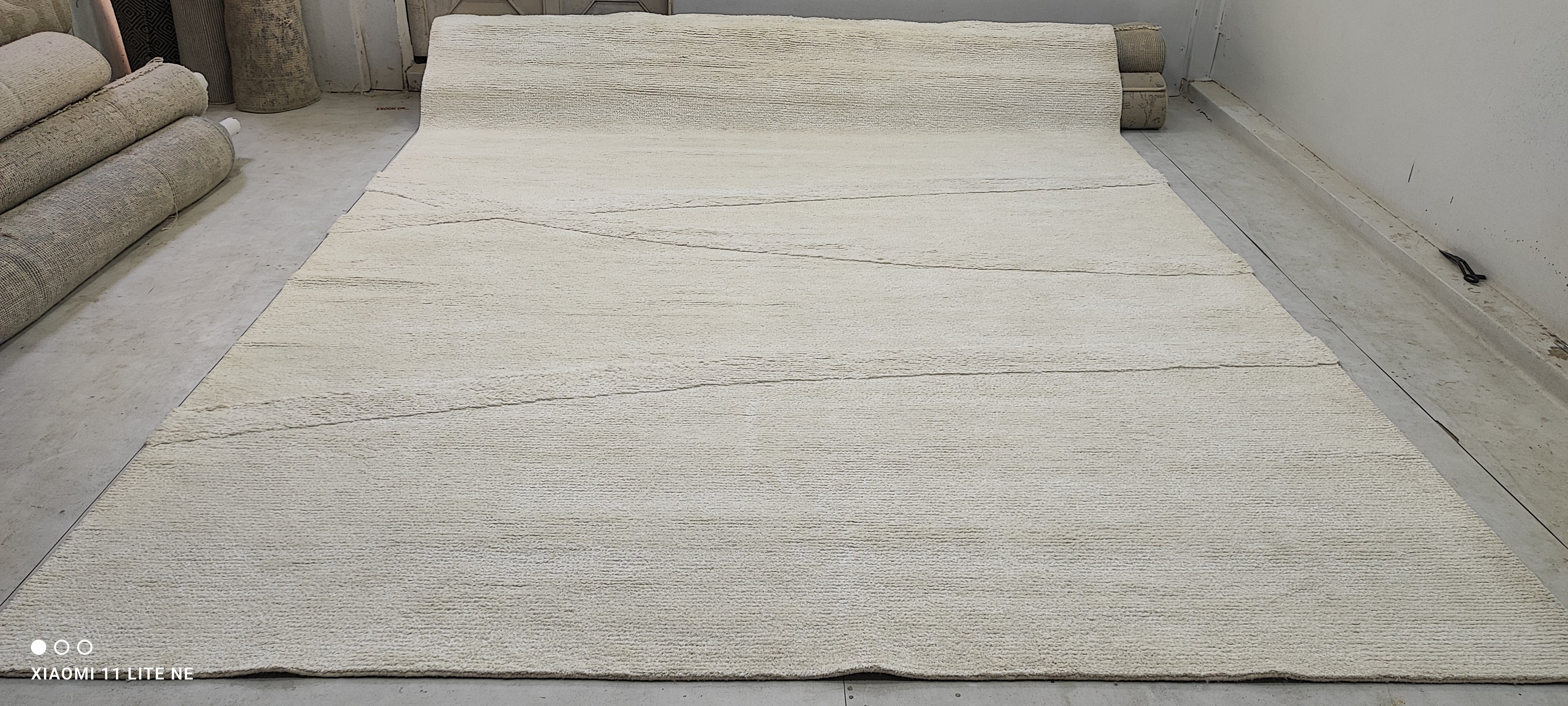 David Harewood 9.3x12.3 Cream High-Low Hand-Knotted Modern Rug
