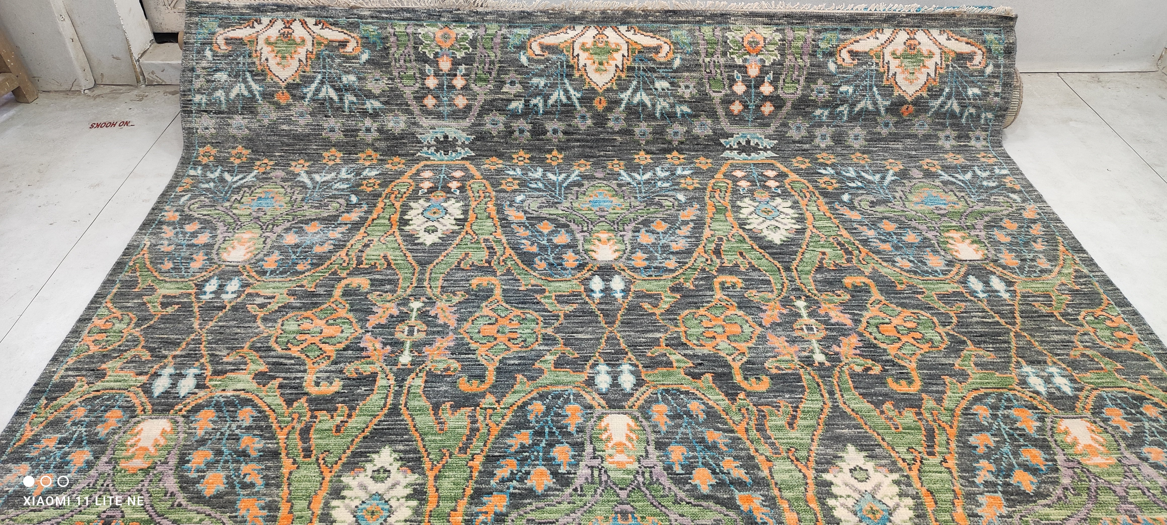 Eva/Eve 8x8 Grey and Green Hand-Knotted Oushak