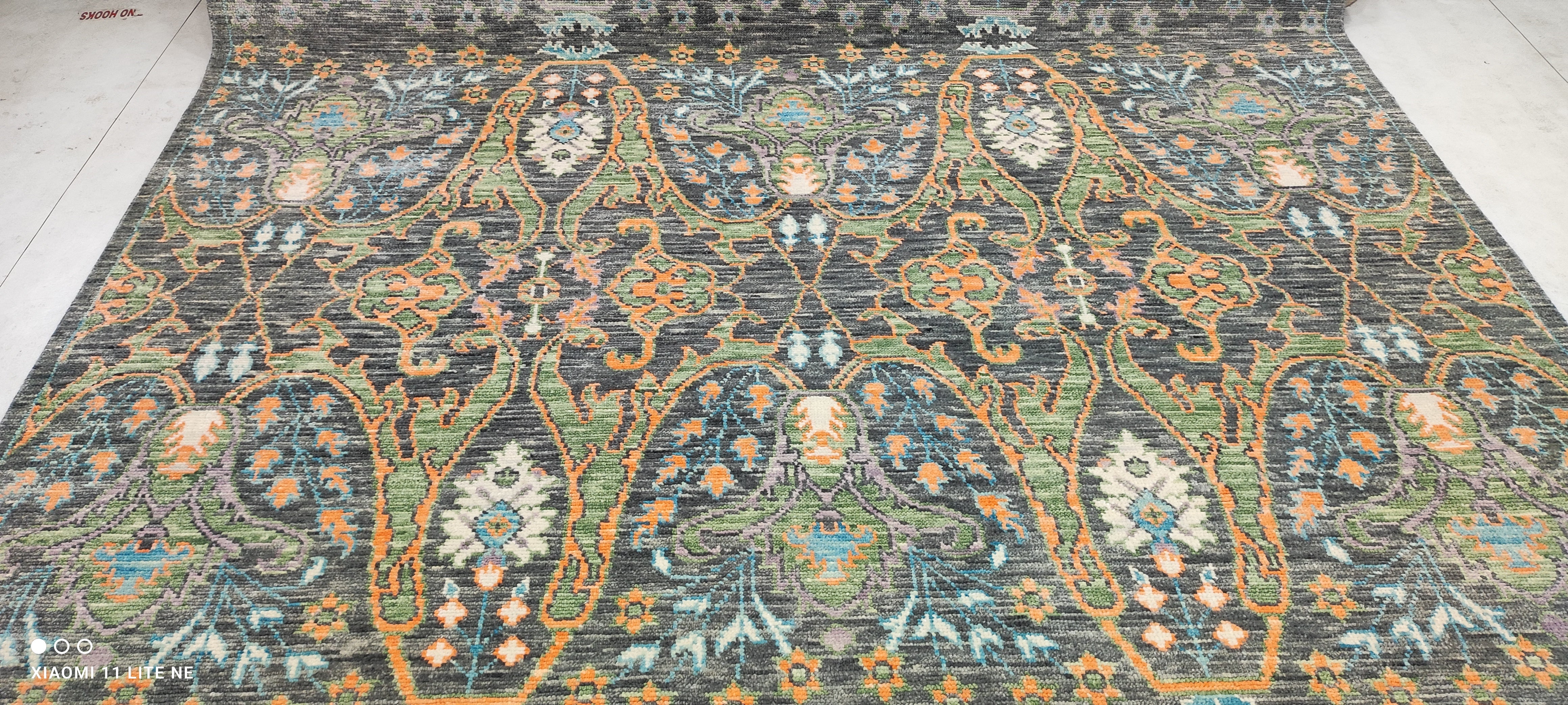Eva/Eve 8x8 Grey and Green Hand-Knotted Oushak
