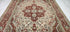 Zara Nikou Sichani 8x10 Ivory and Red Hand-Knotted Kashan Rug