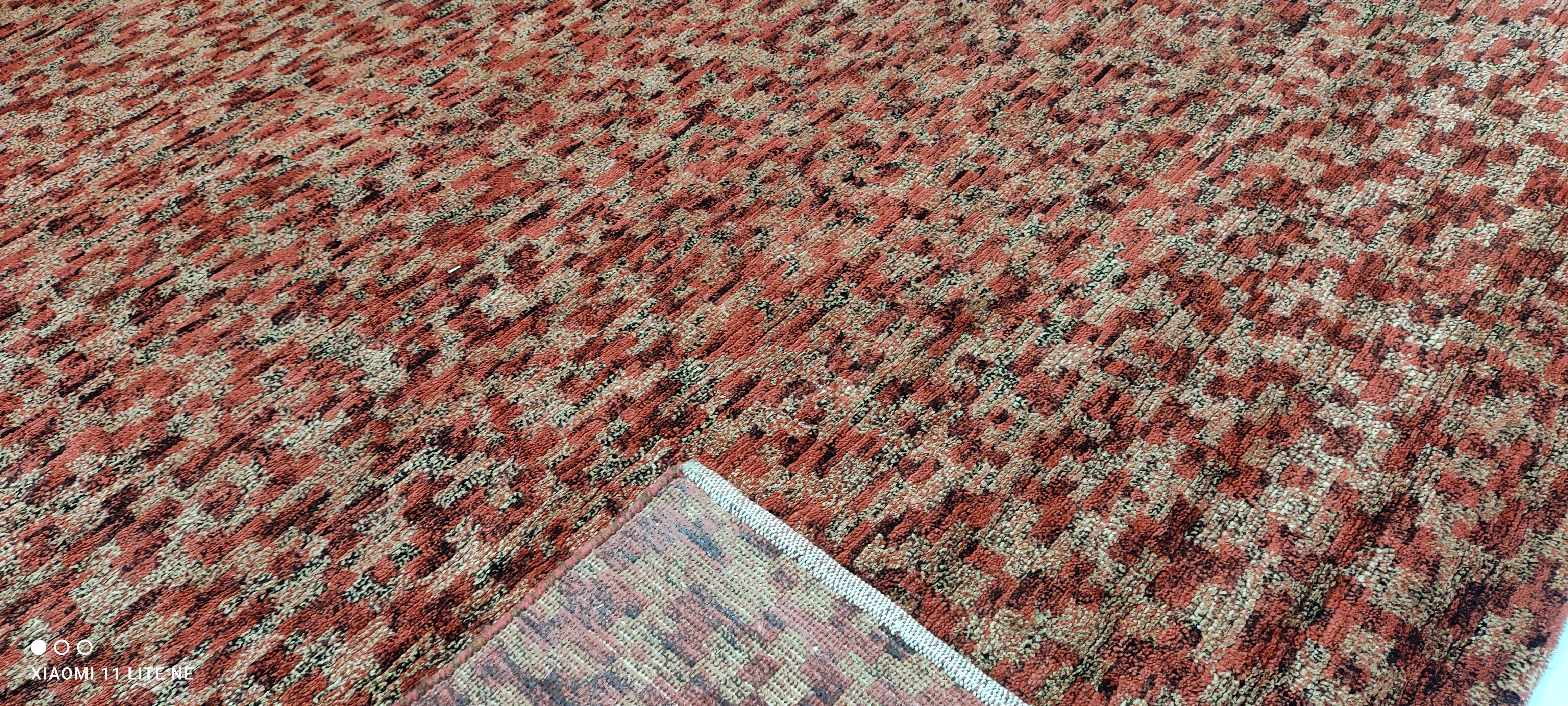 C.O. Bassett 7.6x9.6 Red Hand-Knotted Modern Rug