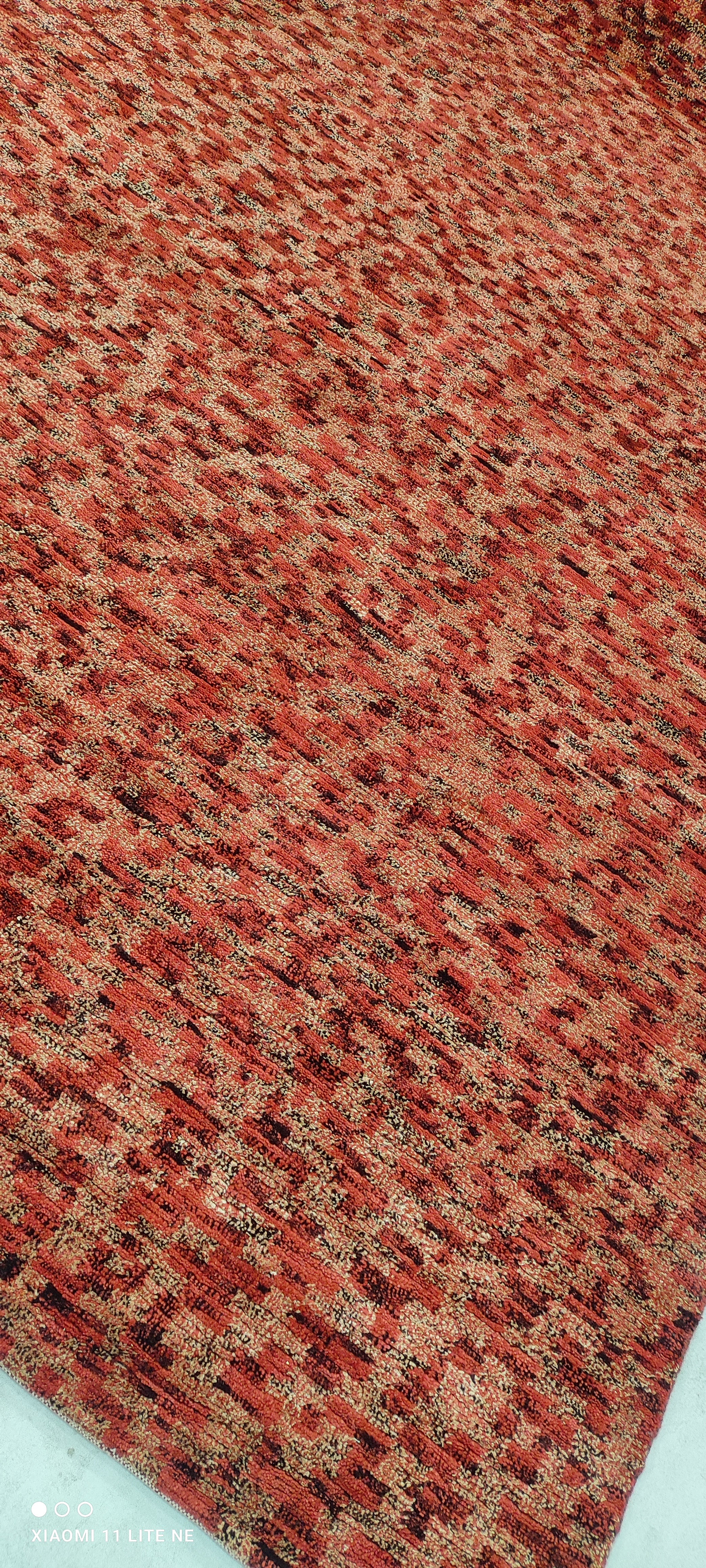 C.O. Bassett 7.6x9.6 Red Hand-Knotted Modern Rug