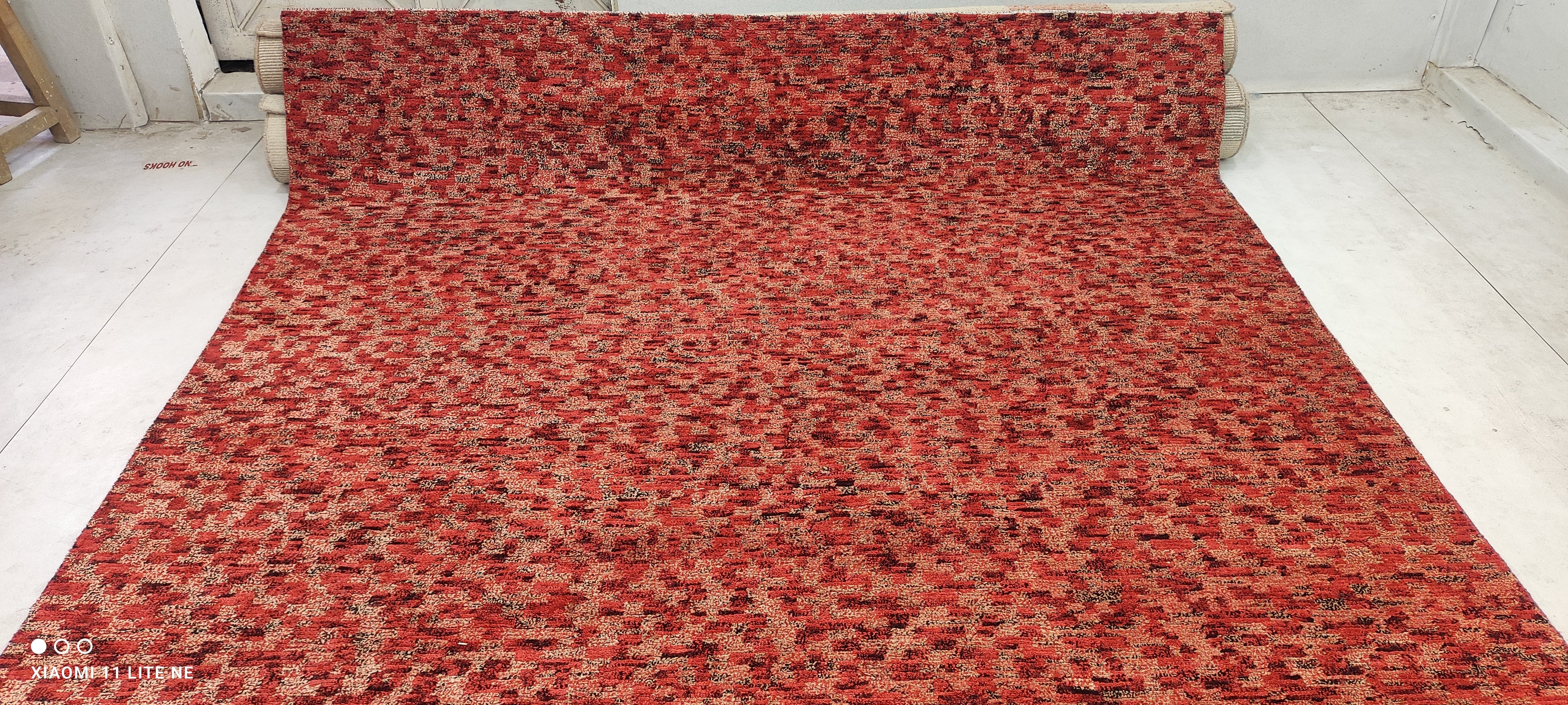 C.O. Bassett 7.6x9.6 Red Hand-Knotted Modern Rug