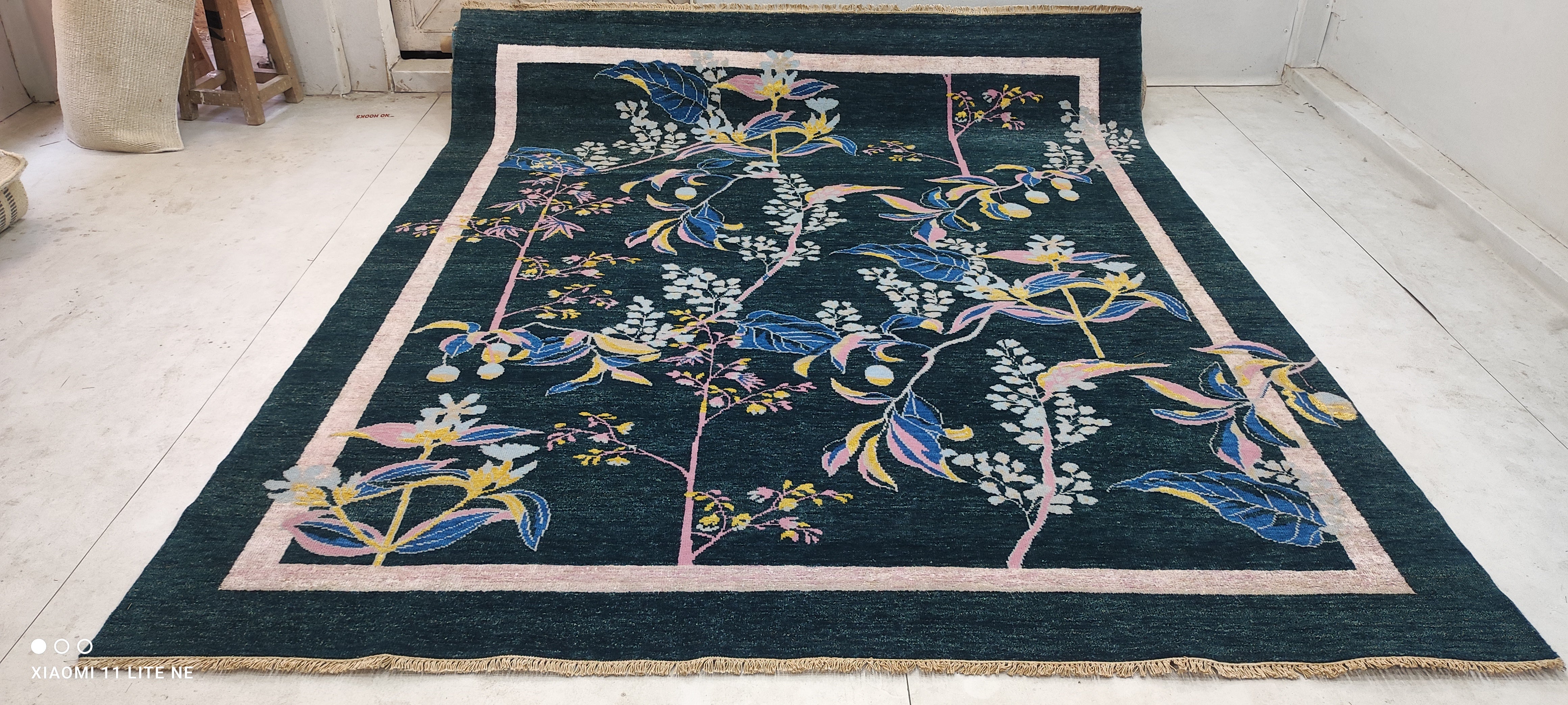 Chave 8x9.9 Blue Hand-Knotted Modern Rug