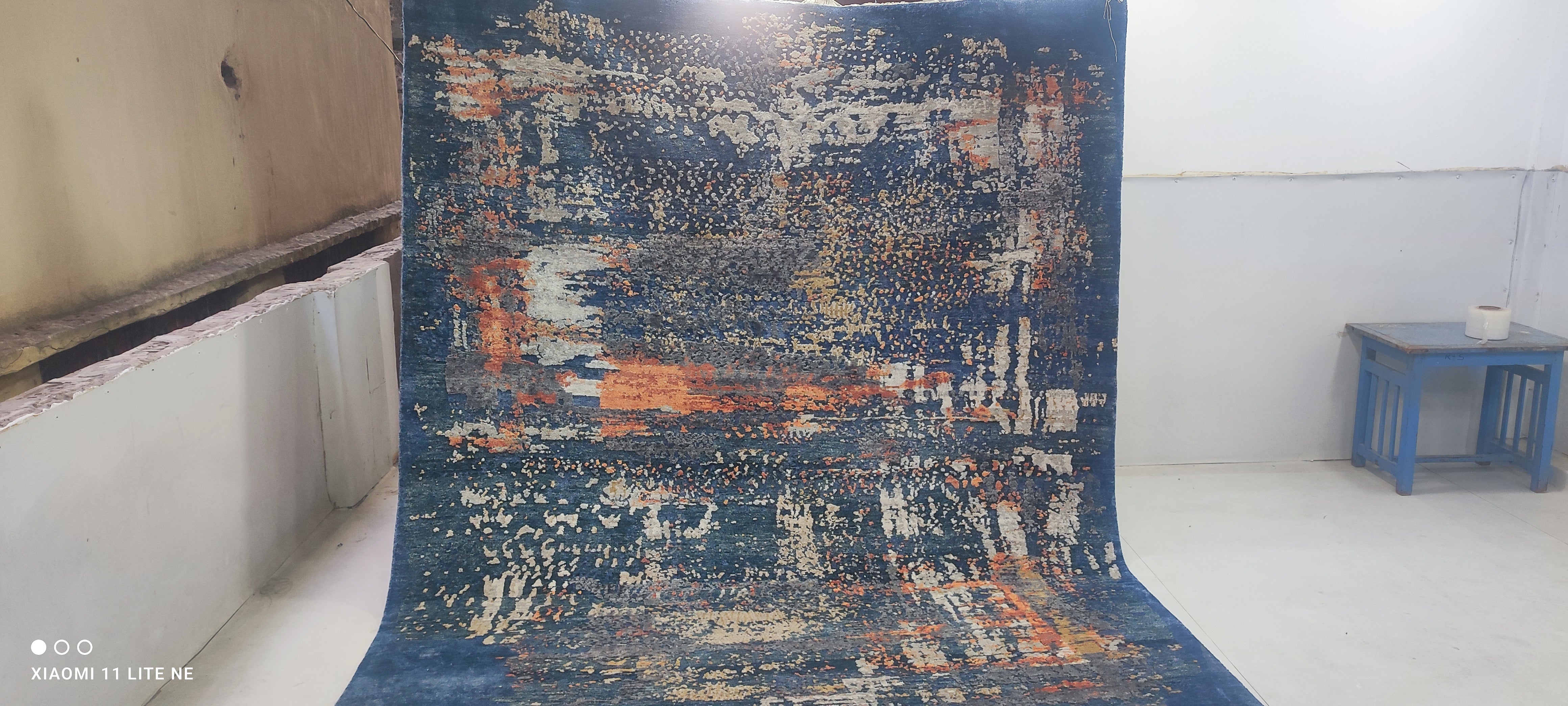 Ashton McBride 7.9x9.9 Blue Hand-Knotted Modern Rug