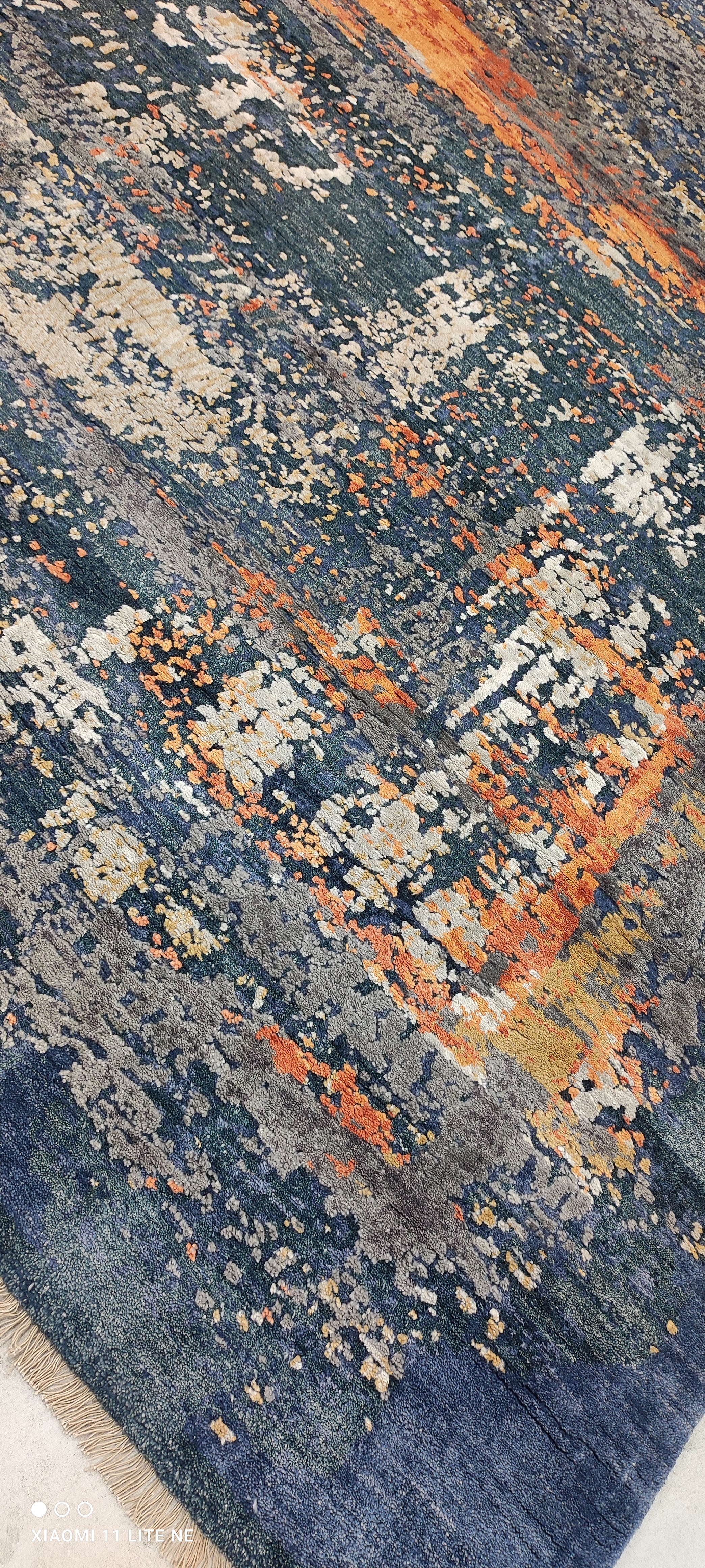 Ashton McBride 7.9x9.9 Blue Hand-Knotted Modern Rug