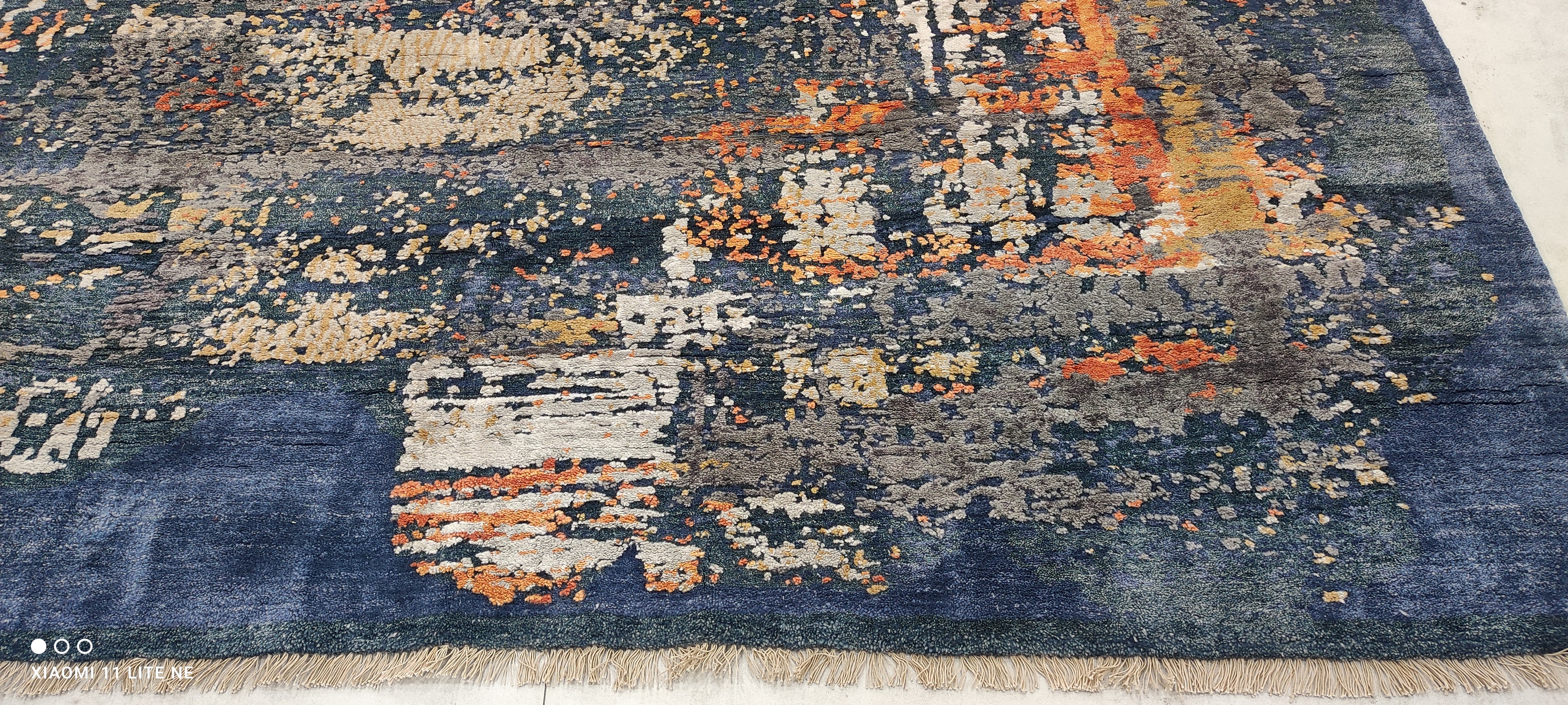 Ashton McBride 7.9x9.9 Blue Hand-Knotted Modern Rug