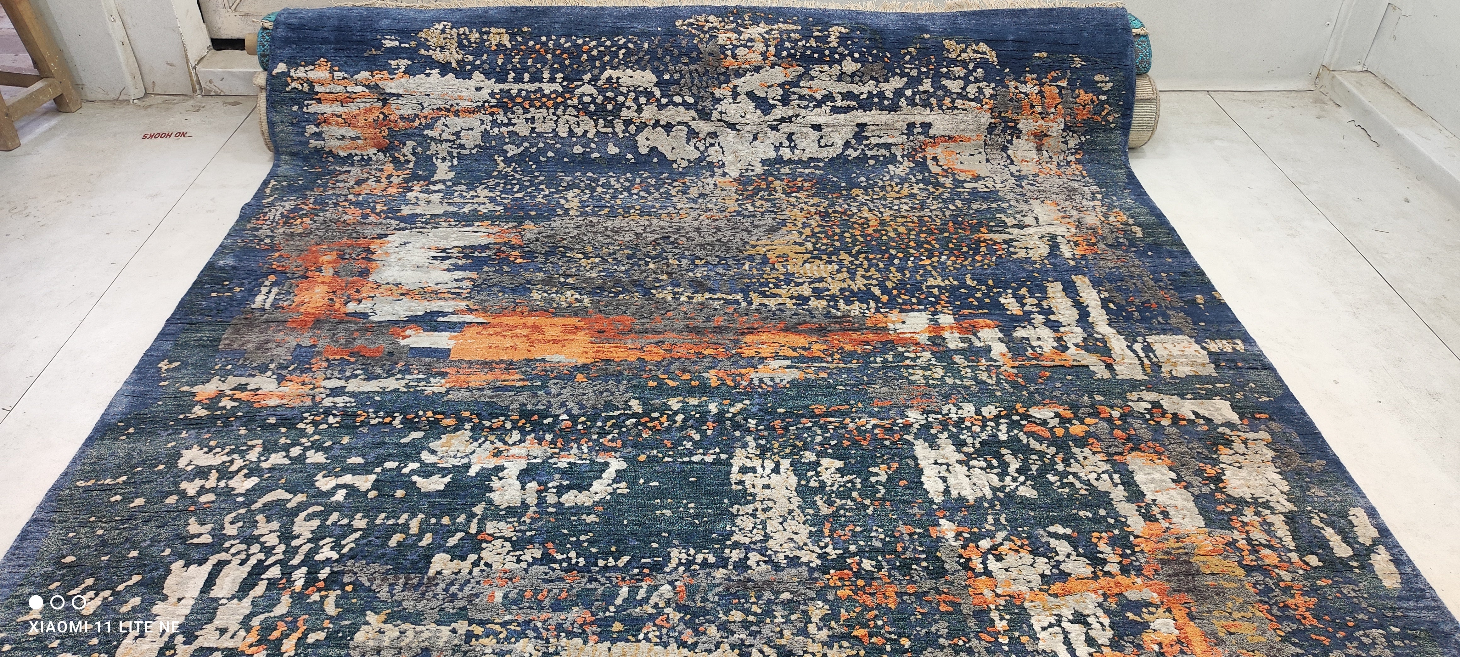 Ashton McBride 7.9x9.9 Blue Hand-Knotted Modern Rug