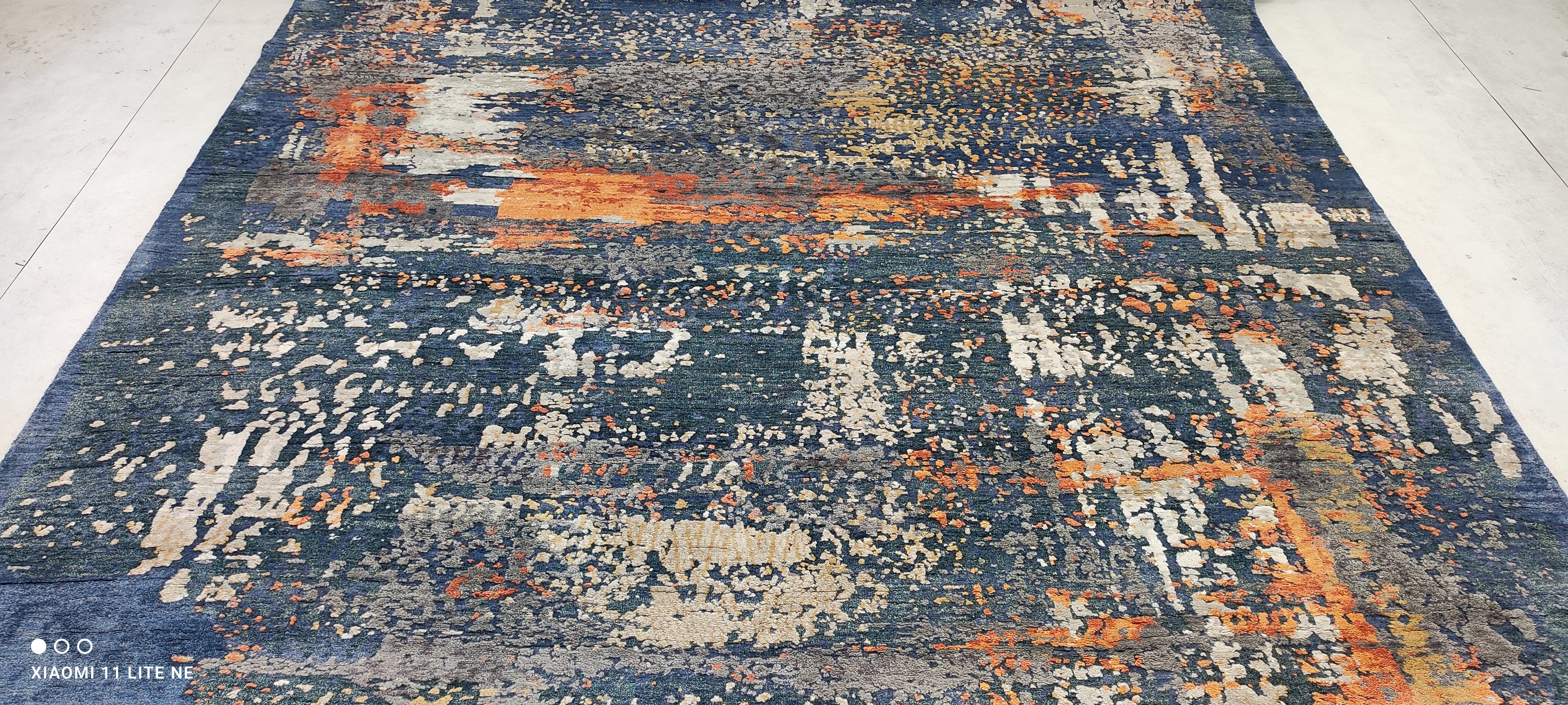 Ashton McBride 7.9x9.9 Blue Hand-Knotted Modern Rug